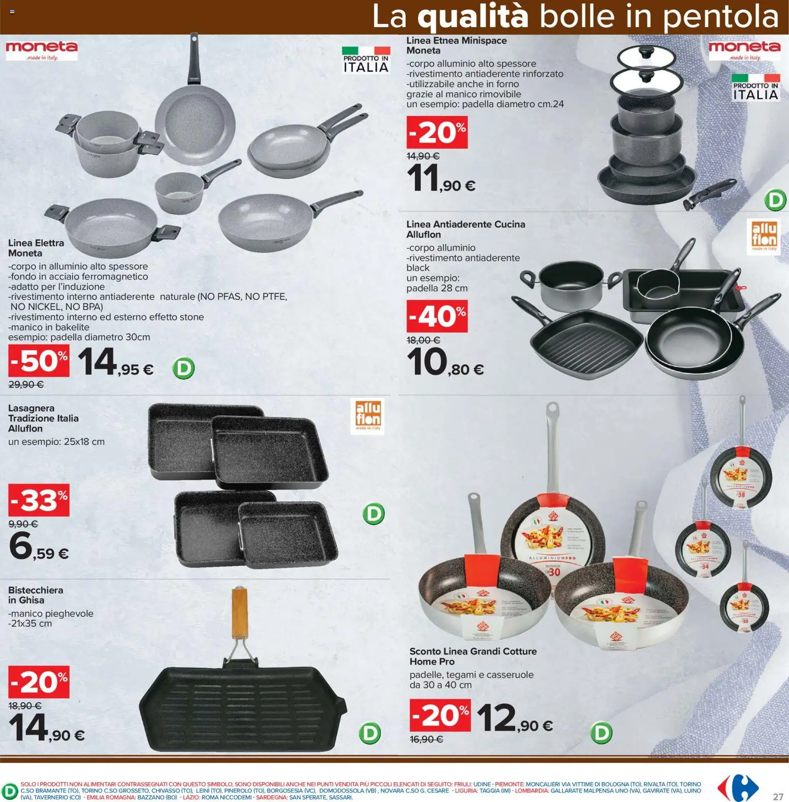 Volantino Carrefour del 15.01.2026 | Pagina: 27 | Prodotti: Bistecchiera, Padella, Forno, Alluminio
