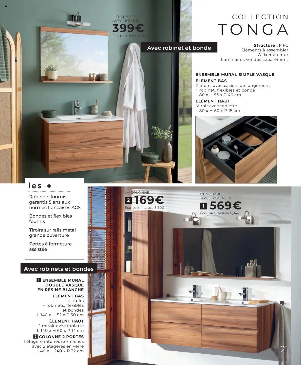  | Page: 21 | Produits: Robinet, Étagère, Tiroirs, Miroir