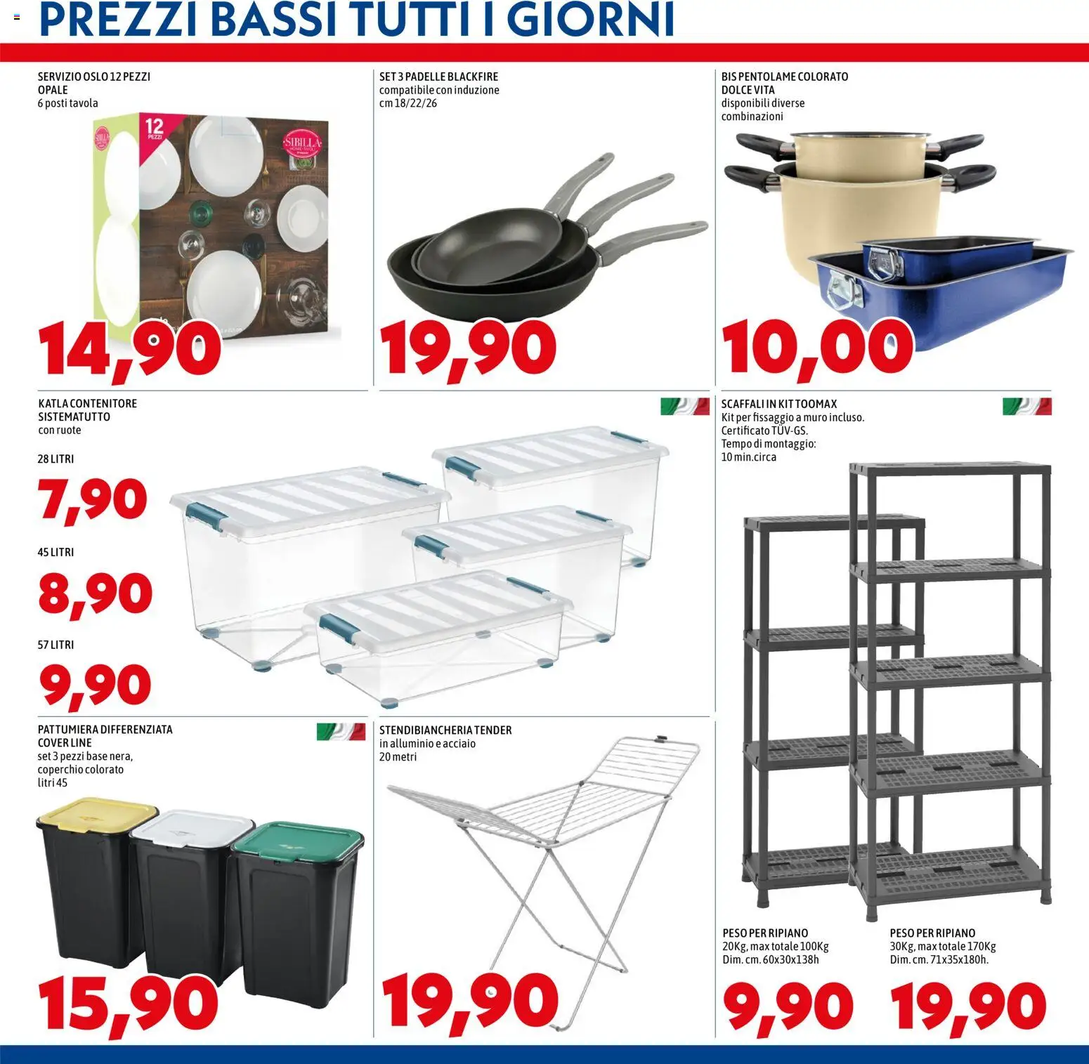 Volantino Mega del 26.02.2026 | Pagina: 13 | Prodotti: Stendibiancheria, Pattumiera, Contenitore, Alluminio