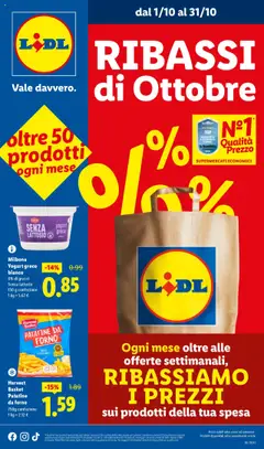 Anteprima del volantino Lidl Ribassi del mese catalogo valido a partire dal 01.10.2025