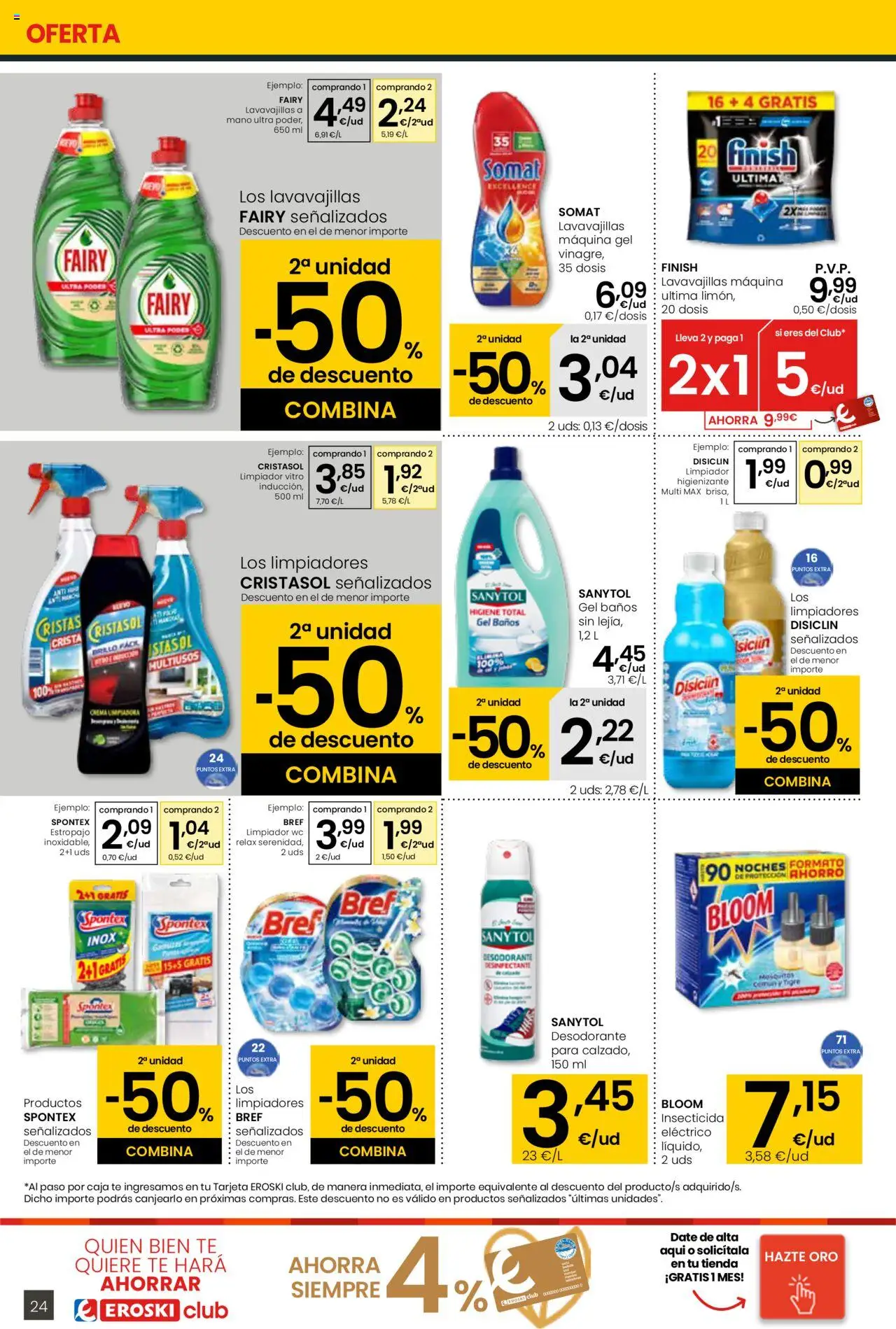 Eroski - Para conquistarte Center │ válido desde el 14.08.2025 | Página: 24 | Productos: Desodorante, Té, Lavavajillas, Caja
