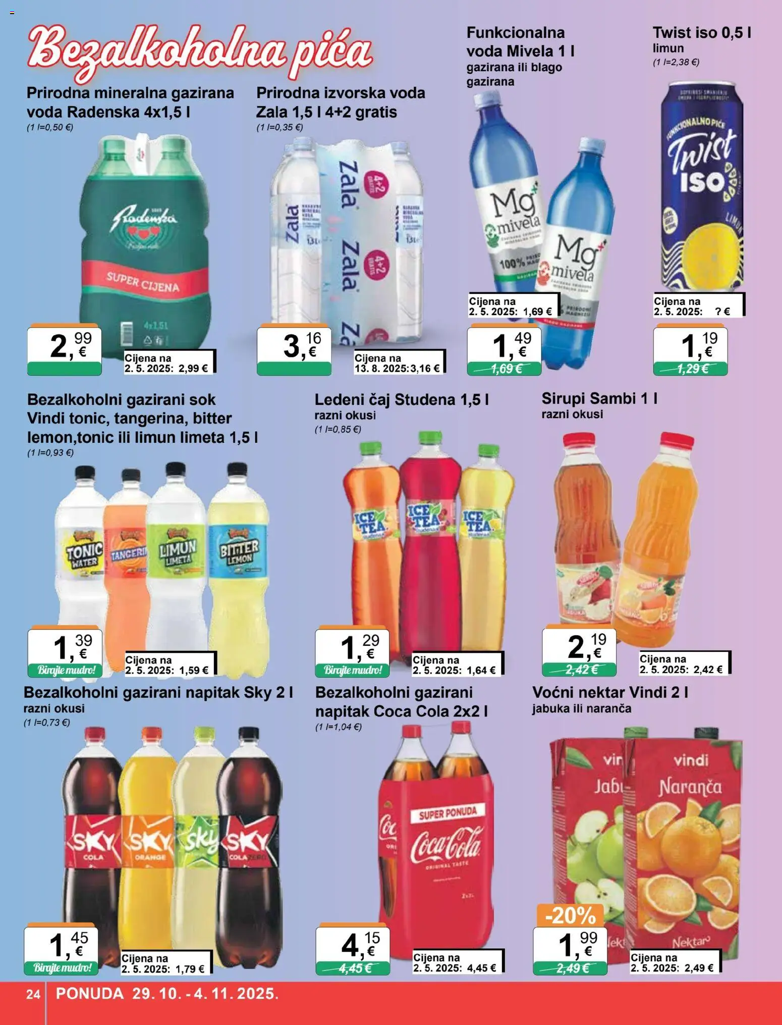 KTC katalog | vrijedi od 29.10.2025 | Stranica: 24 | Proizvodi: Pica, Radenska, Čaj, Voda
