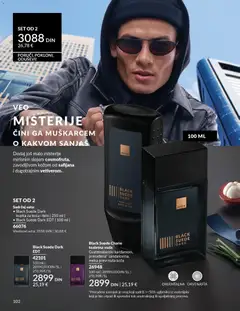 Black Suede Charm toaletna voda, Gvatemalanski kardamom, prerađena* sandalovina, meka prevrnuta koža - pregled AVON kataloga - važi od 28.02.2026 | Strana: 106 | Proizvode: Toaletna voda, Voda