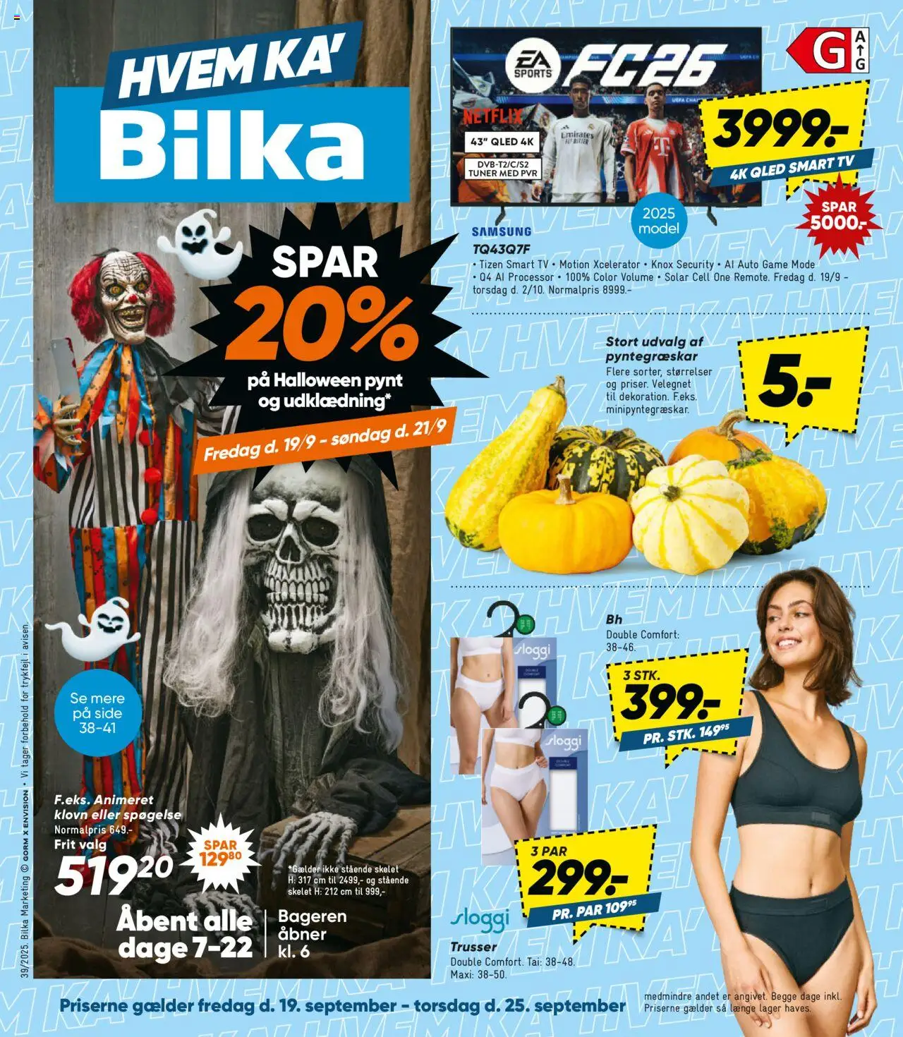 Bilka tilbudsavis – gyldig fra 19.09.2025 | Side: 1 | Produkter: Smart TV, Trusser, TV