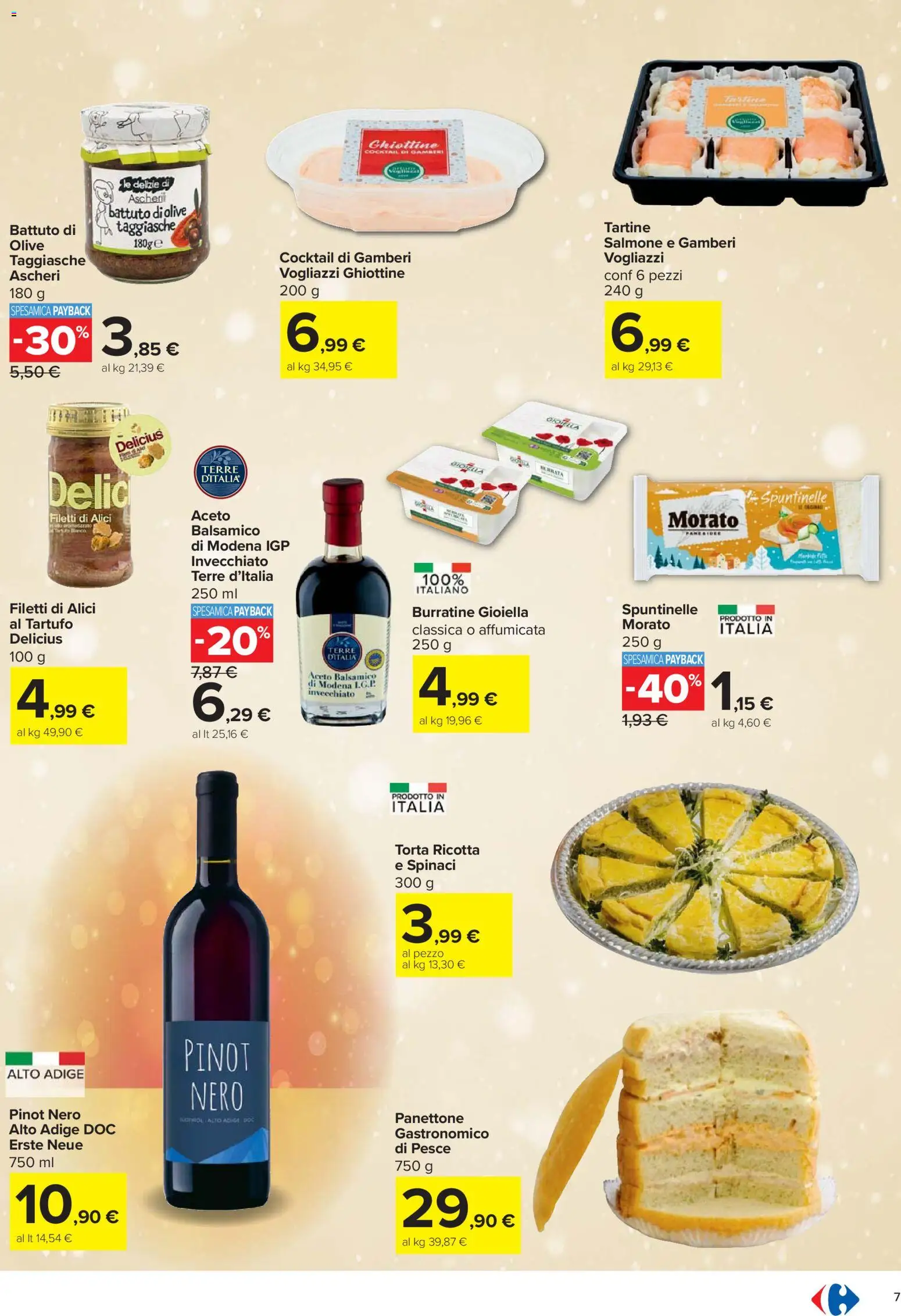 Volantino Carrefour del 27.11.2025 | Pagina: 7 | Prodotti: Salmone, Pesce, Olive, Alici