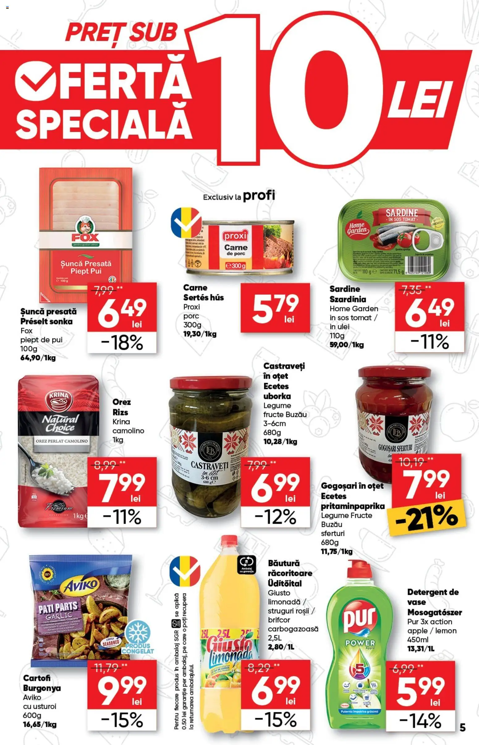 Noul catalog Profi – valabil de la 07.01.2026 | Pagină: 5 | Produse: Hacıyatmaz Kedi Oyuncağı, Roșii, Cartofi, Sos