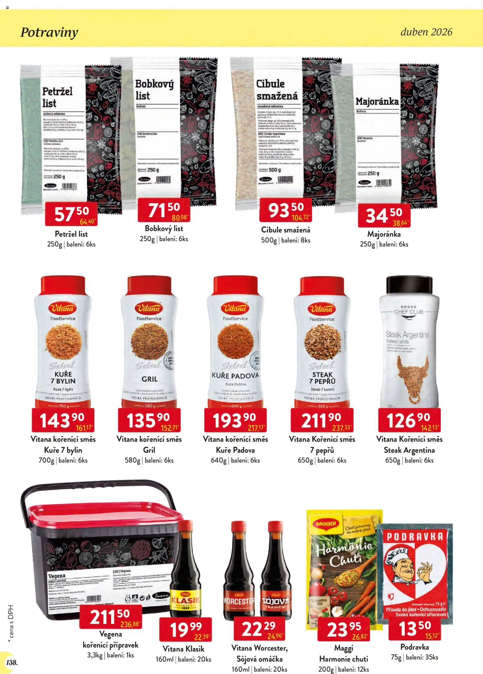 Astur & Qanto leták - Velkoobchod 04/2026 od 01.04.2026 | Strana: 138 | Produkty: Maggi, Steak, Zelenina, Cibule