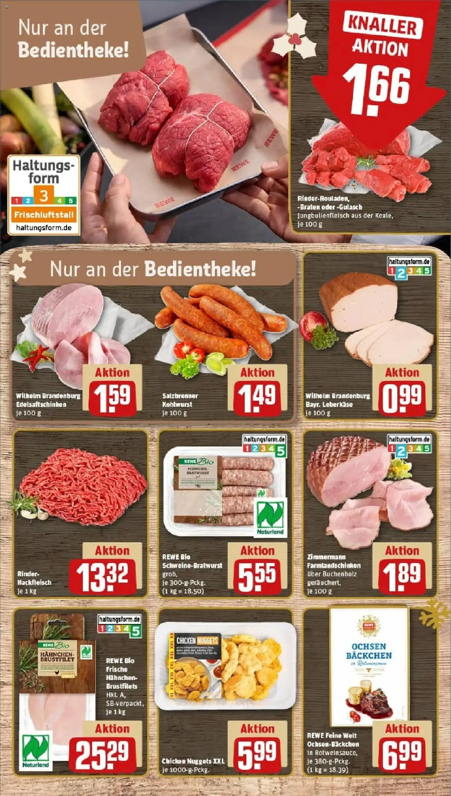 Rewe prospekt Hamburg	 – gültig ab 23.11.2025 | Seite: 10 | Produkte: Hahnchen, Gulasch, Hackfleisch, Leberkase