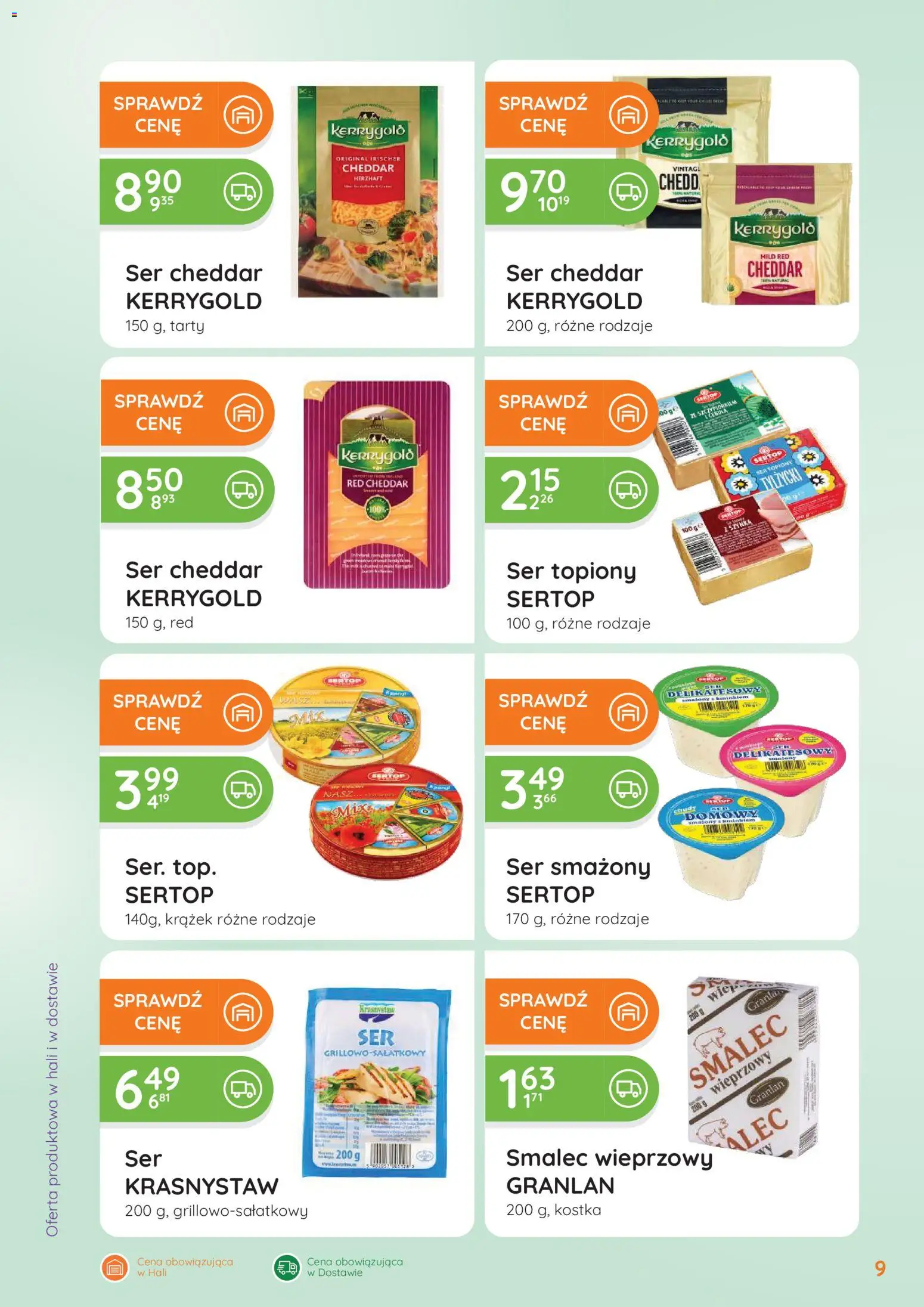 Eurocash gazetka - Oferta Handlowa od 06.04.2026 | Strona: 9 | Produkty: Ser topiony, Szynka, Ser, Cheddar