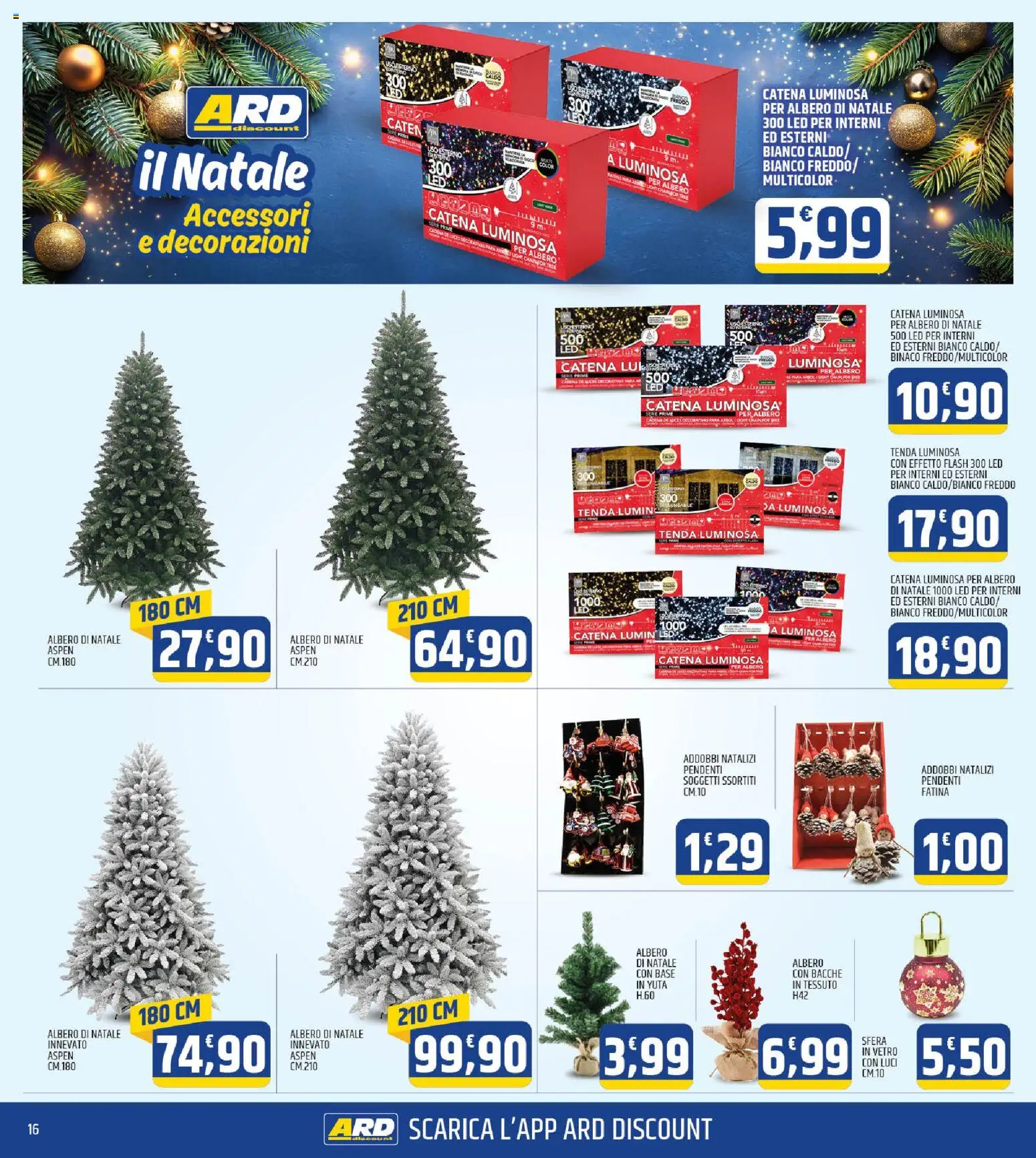 Volantino ARD Discount del 20.11.2025 | Pagina: 16 | Prodotti: Albero di natale, Tenda, Decorazioni
