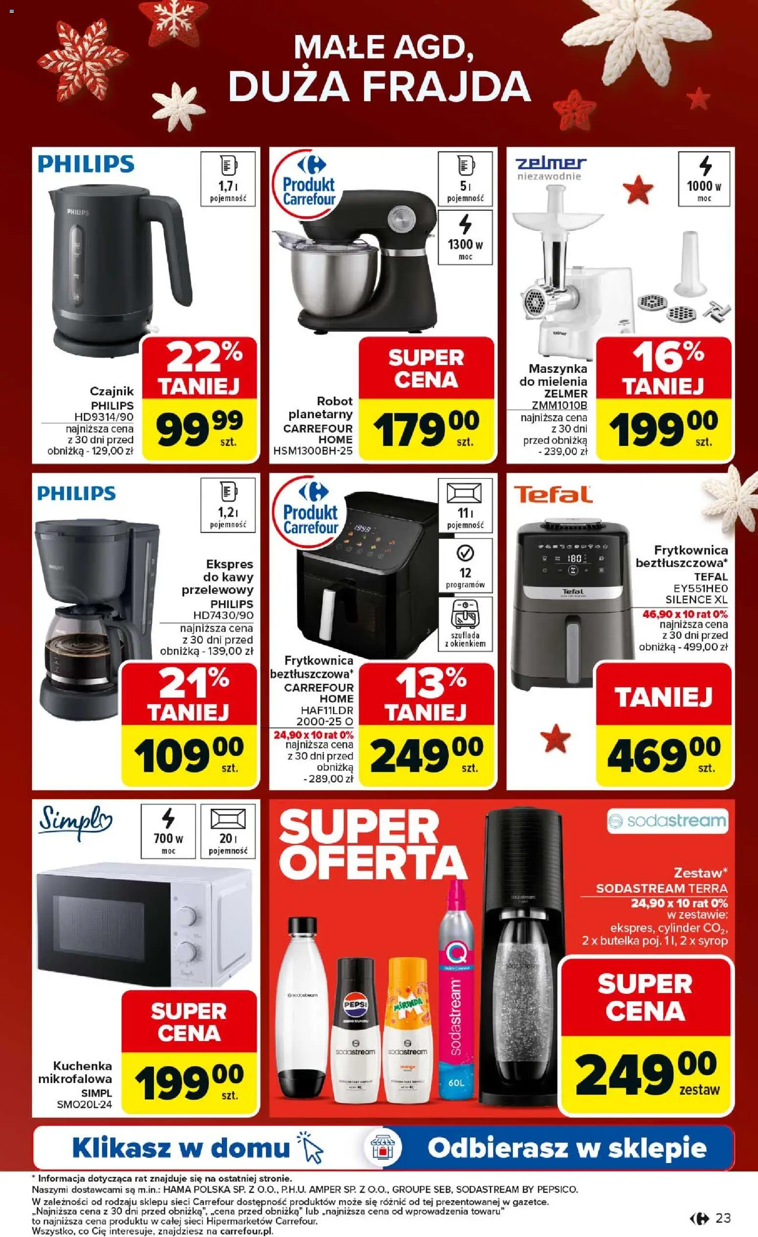 Carrefour Gazetka - Święta spełnionych marzeń od 01.12.2025 | Strona: 23 | Produkty: Syrop, Robot, Tefal, Sodastream