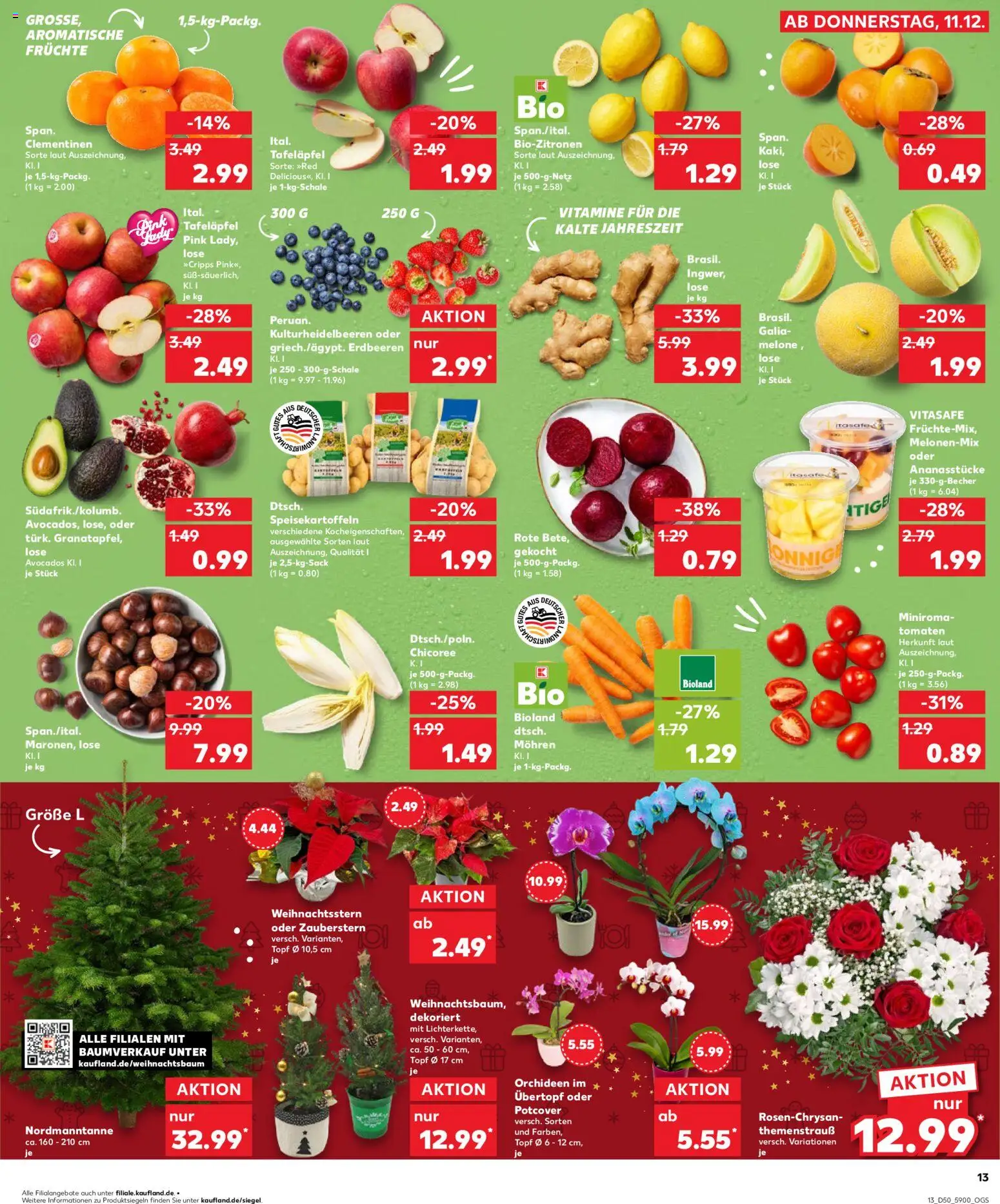 Kaufland prospekt Jena	 – gültig ab 14.12.2025 | Seite: 13 | Produkte: Granatapfel, Tomaten, Mohren, Erdbeeren