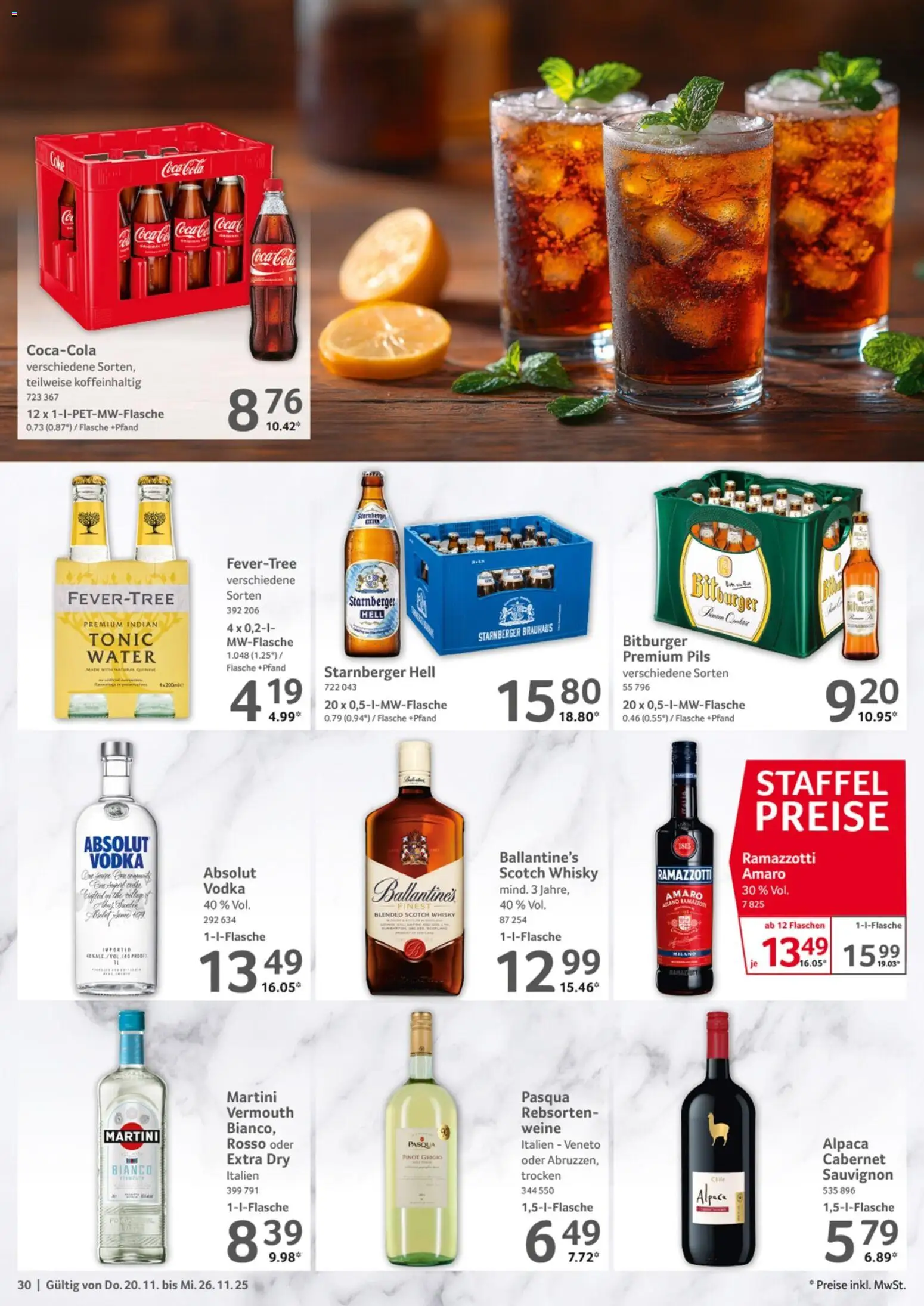 Selgros - Black Friday – gültig ab 20.11.2025 | Seite: 30 | Produkte: Martini, Whisky, Cola, Vodka