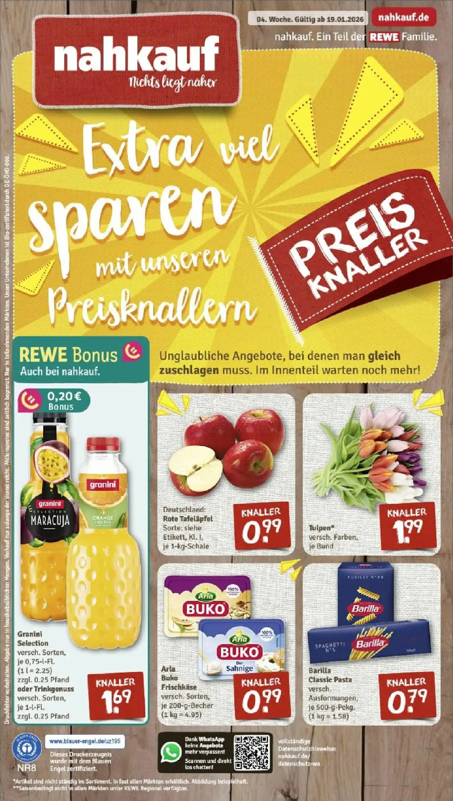 Rewe prospekt Welzow	 – gültig ab 19.01.2026 | Seite: 1 | Produkte: Barilla, Arla buko, Granini, Pasta