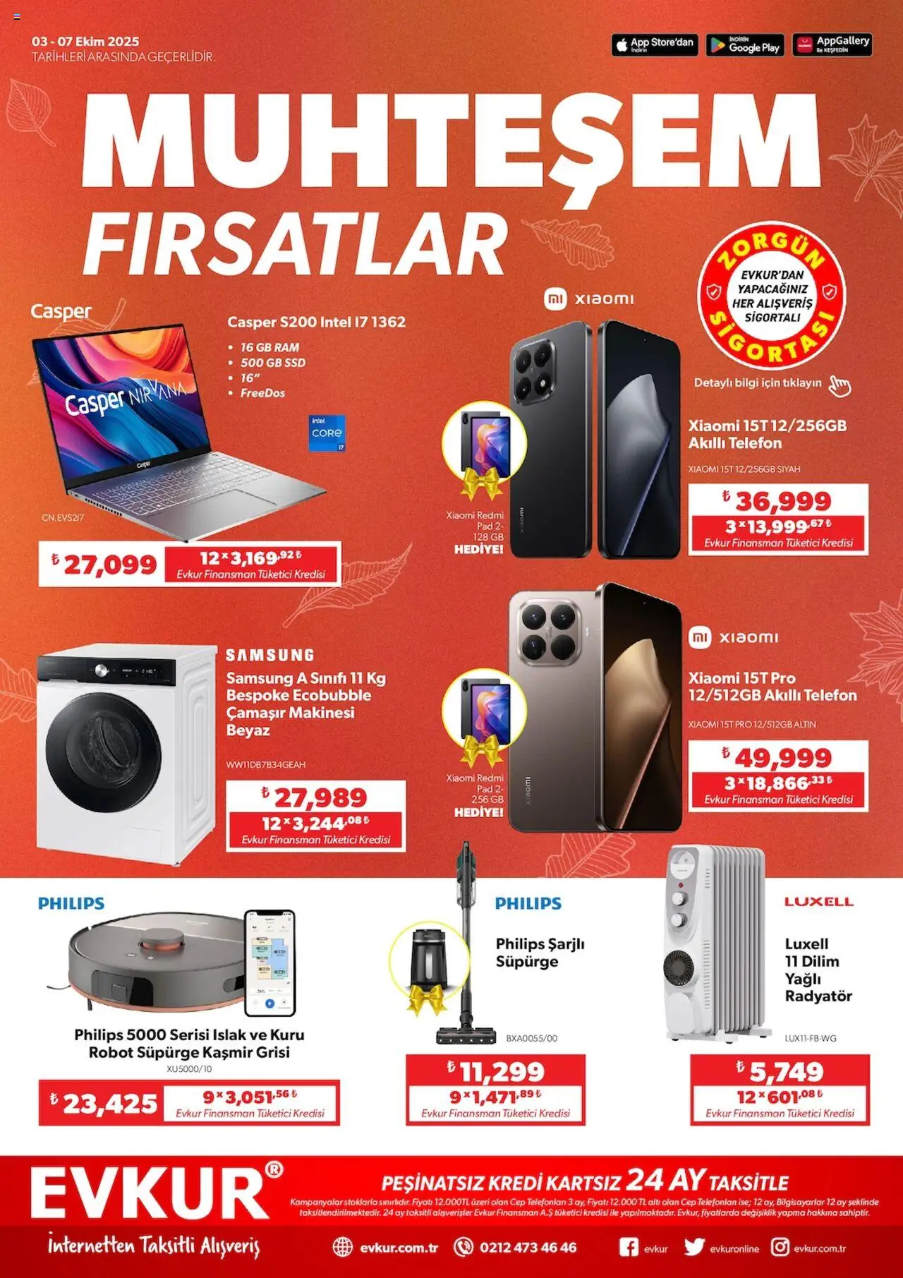 Evkur Muhteşem Fırsatlar - 03.10.2025 tarihinden itibaren geçerlidir | Sayfa: 1 | Ürünler: Radyatör, Robot süpürge, Telefon, Akıllı telefon
