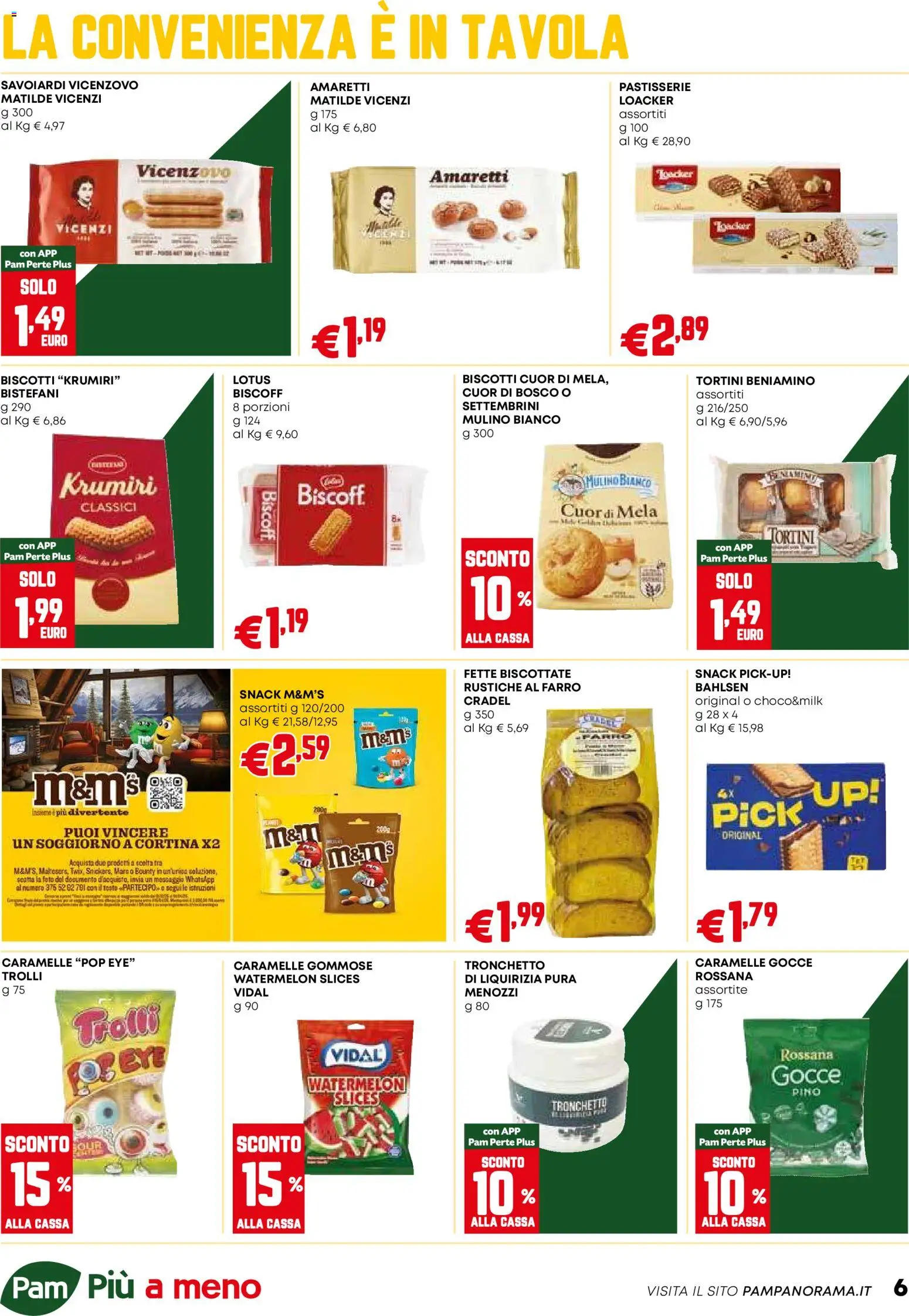 Volantino PAM del 29.01.2026 | Pagina: 6 | Prodotti: Caramelle, Biscotti, Fette biscottate, Savoiardi