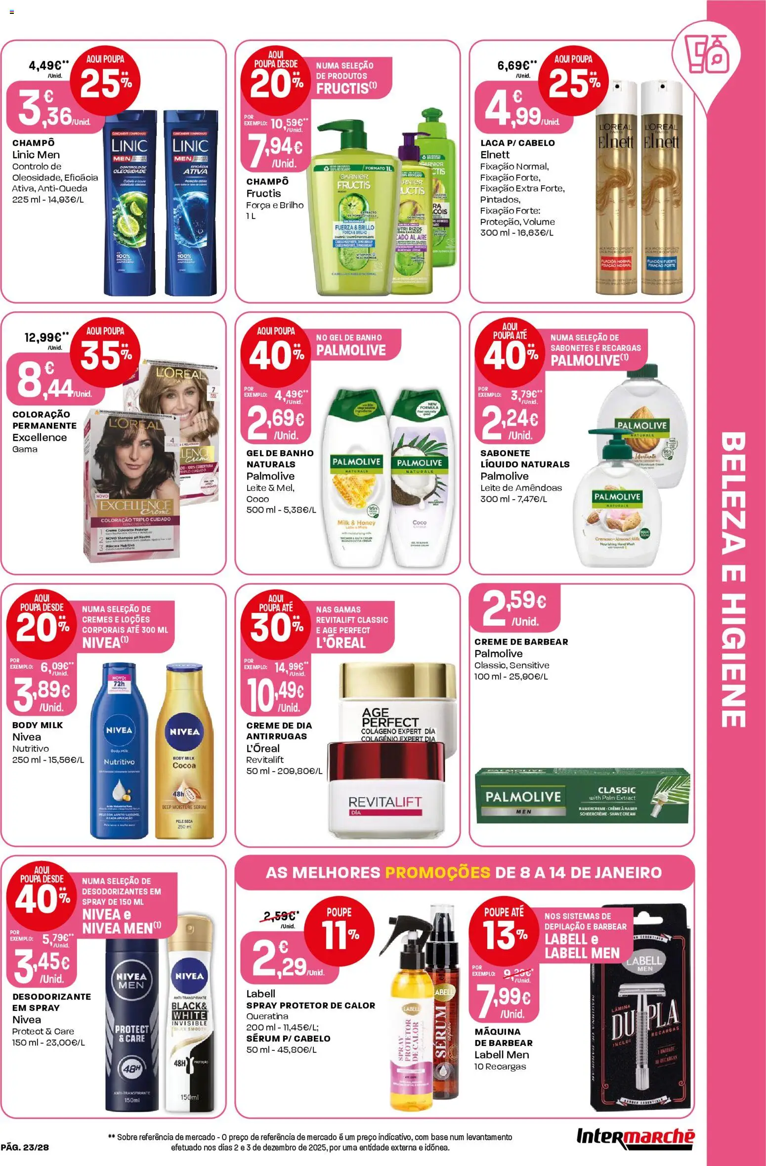 Intermarché Folheto Contact │ válido de 08.01.2026 | Página: 23 | Produtos: Desodorizante, Antitranspirante, Sérum, Leite