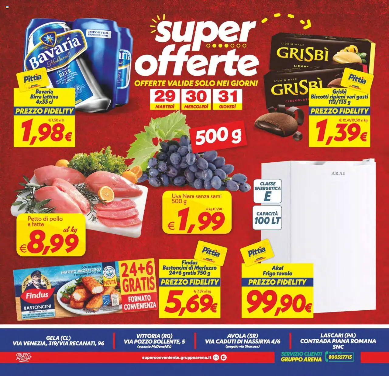 Volantino SuperConveniente del 24.07.2025 | Pagina: 24 | Prodotti: Pollo, Merluzzo, Uva, Tavolo