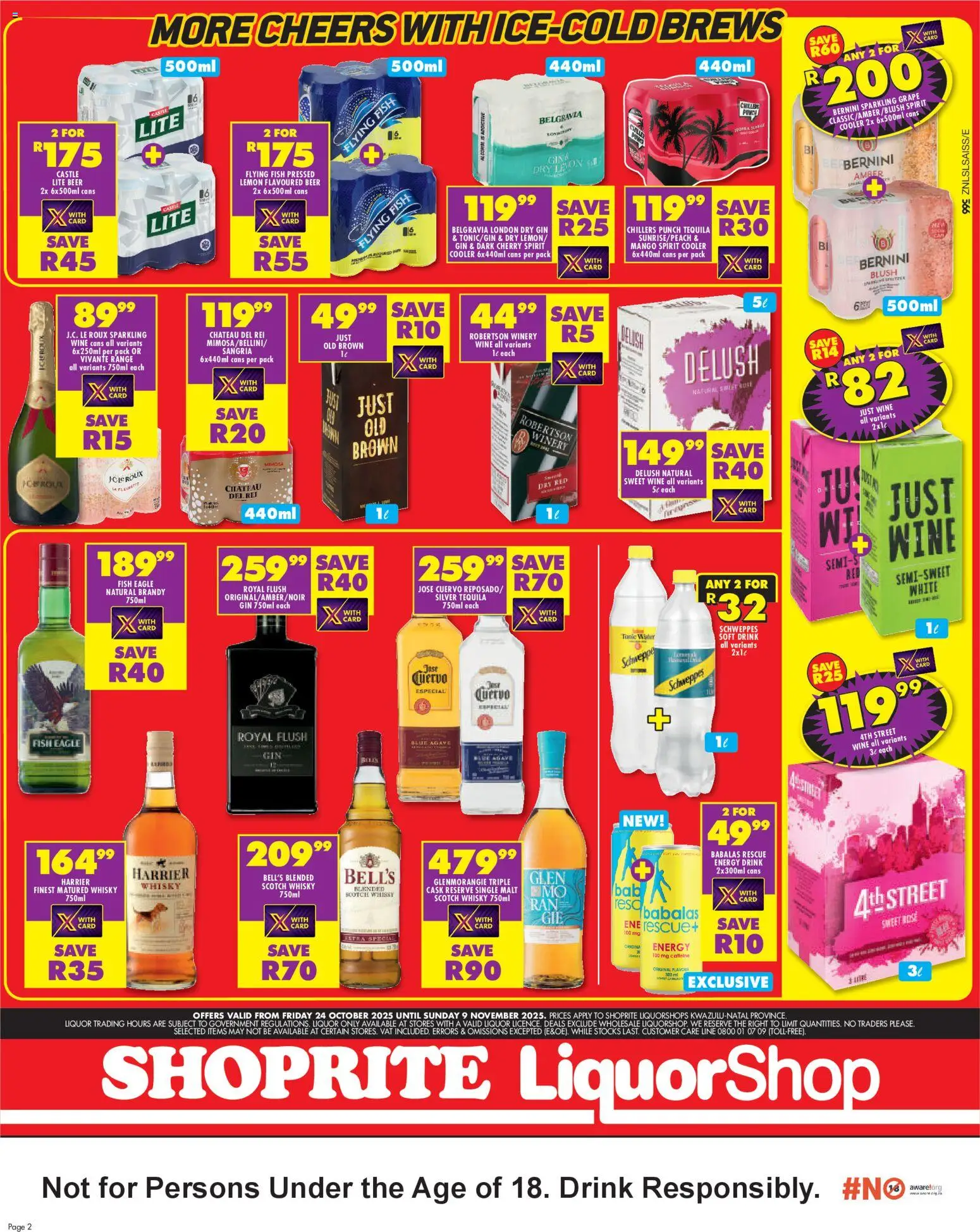 New Shoprite catalogue – valid from 24.10.2025 | Page: 2 | Products: Brandy, Wine, Lemon, Mango