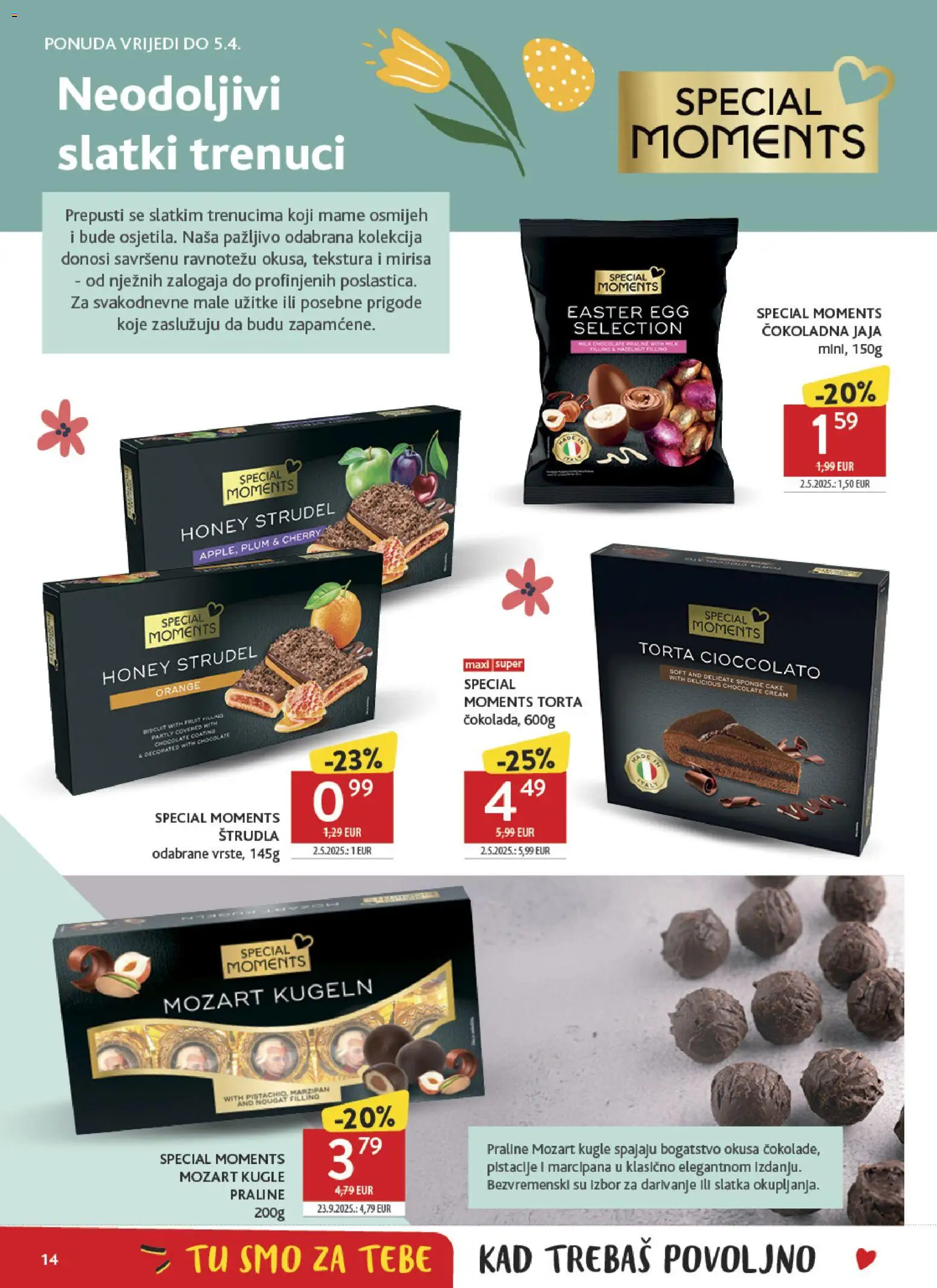 Konzum katalog | vrijedi od 11.03.2026 | Stranica: 14 | Proizvodi: Praline, Jaja, Torta
