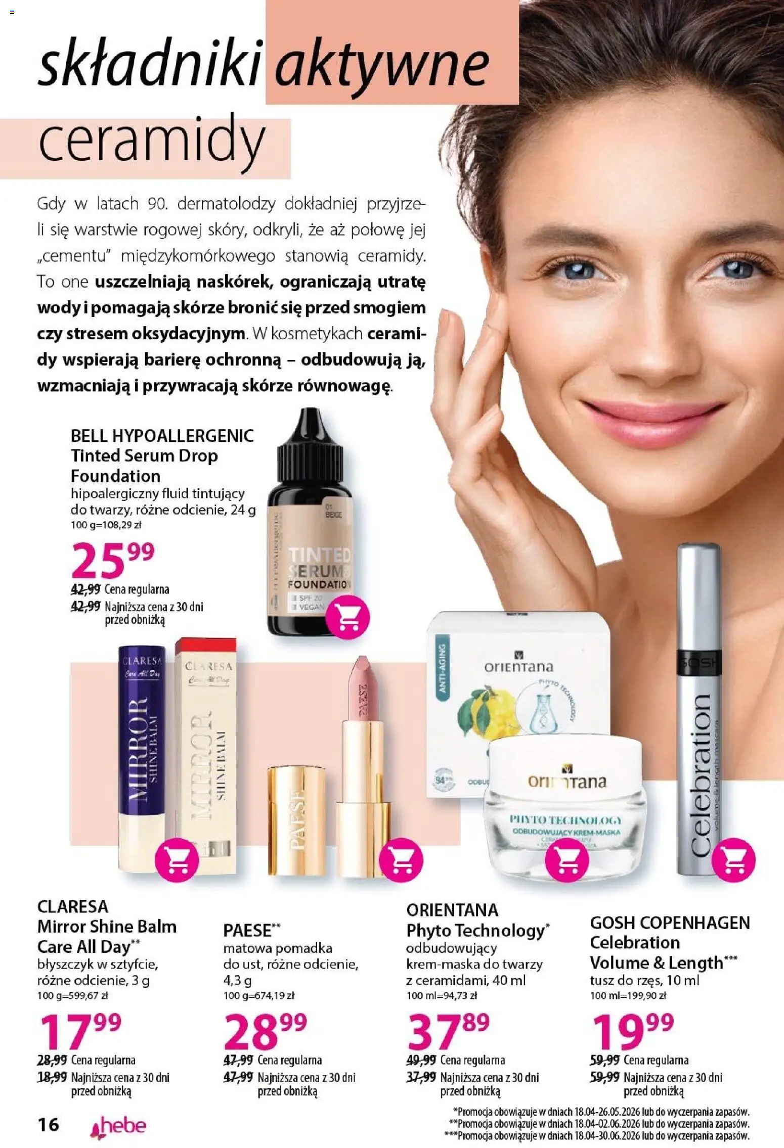 Hebe gazetka - Katalog od 18.04.2026 | Strona: 16 | Produkty: Bell, Pomadka, Błyszczyk