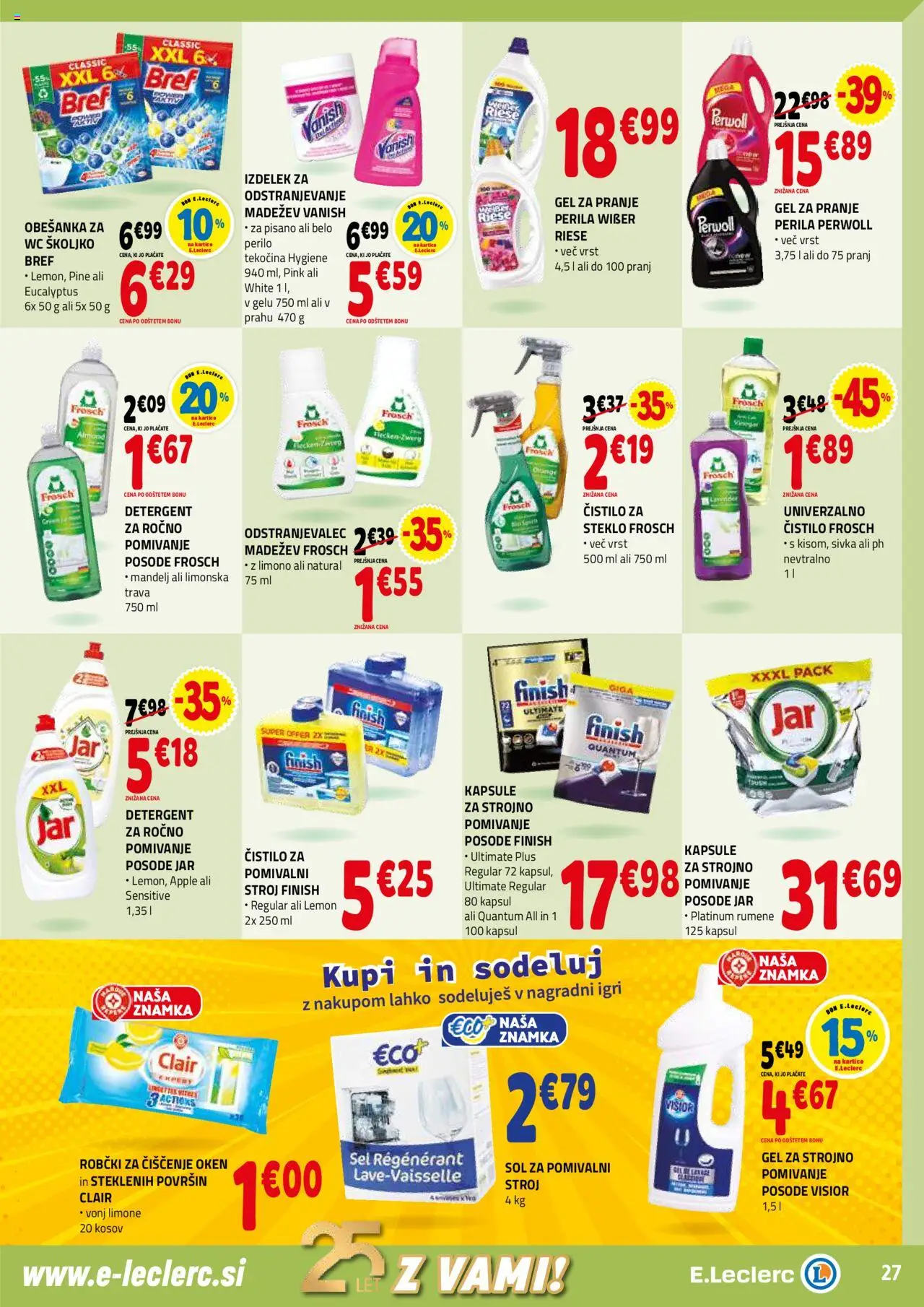 E.leclerc katalog │ velja od 03.09.2025 | Stran: 27 | Izdelki: Robčki, Detergent, Sol