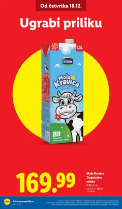 Moja Kravica Dugotrajno mleko, 2,8% m. m., 1,5 l - pregled Lidl kataloga - važi od 18.12.2025 | Strana: 6