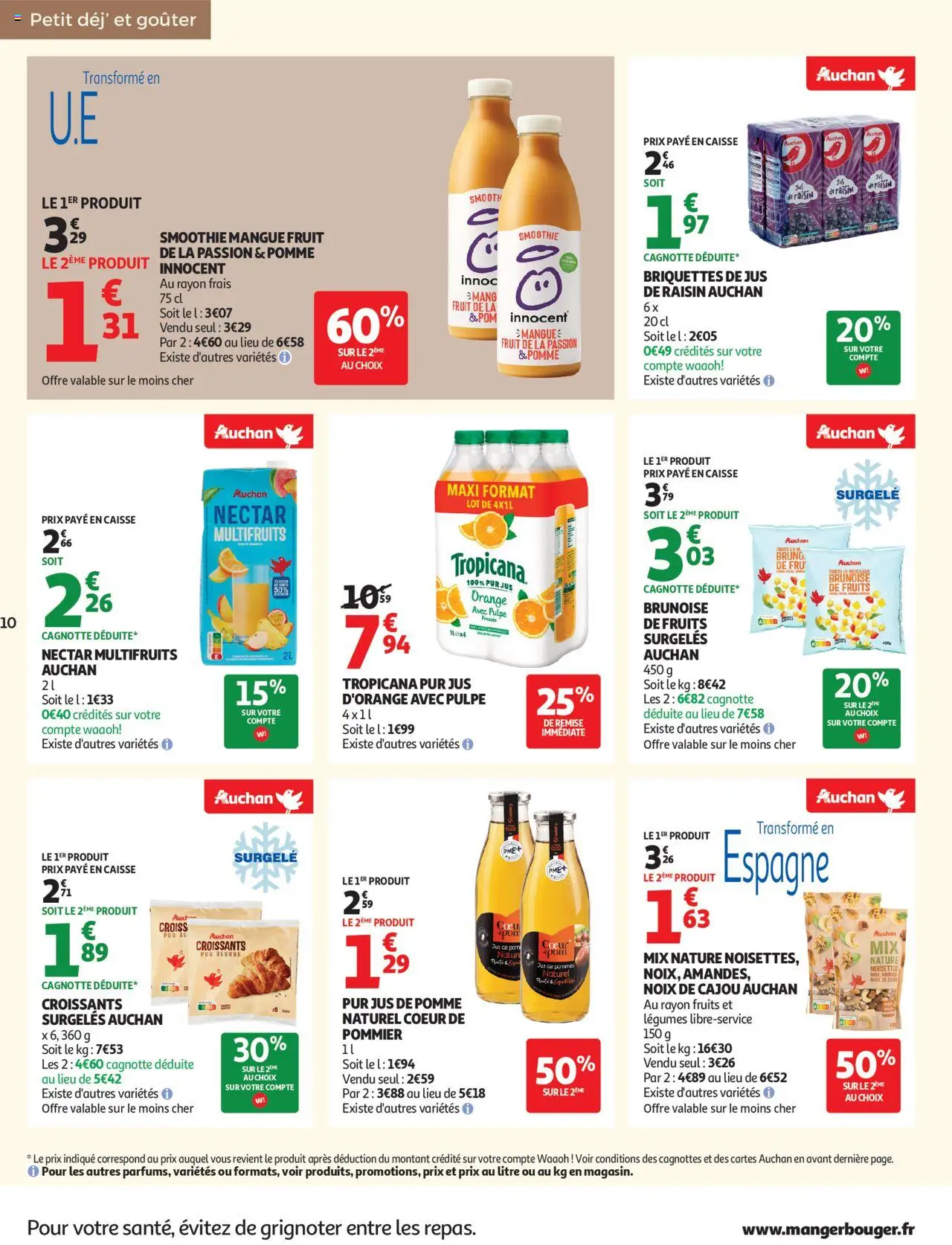 {H1} | Page: 10 | Produits: Mangue, Noix de cajou, Noisettes, Jus