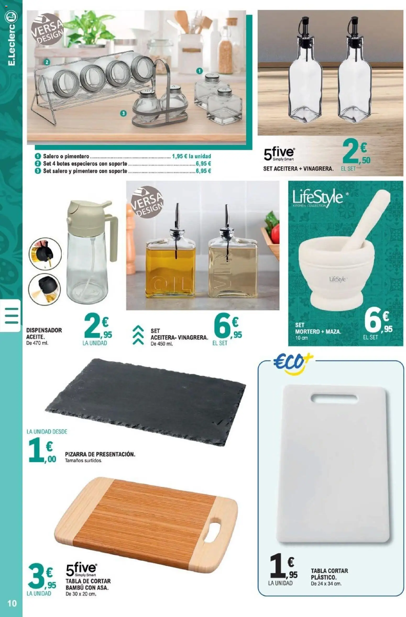 E.Leclerc folleto │ válido desde el 07.01.2026 | Página: 10 | Productos: Tabla de cortar, Aceite, Dispensador