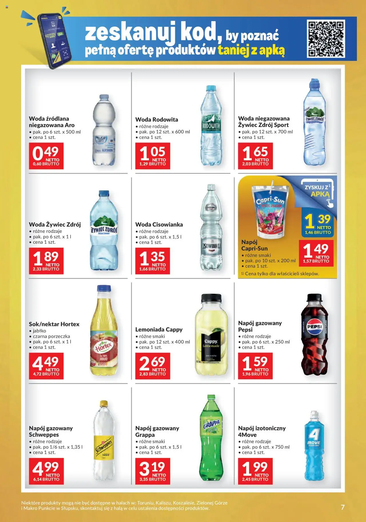 Makro Gazetka - Mega oferty dla Twojego Sklepu od 19.08.2025 | Strona: 7 | Produkty: Woda żywiec, Pepsi, Porzeczka, Woda niegazowana