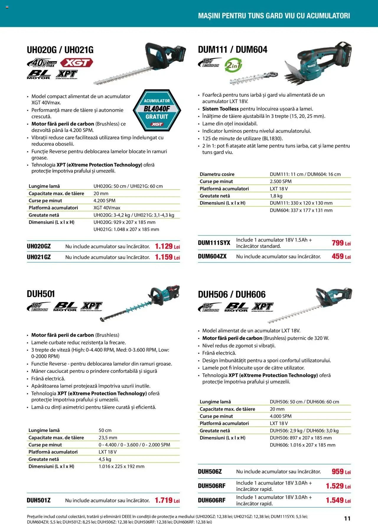 Noul catalog Makita – valabil de la 01.04.2025 | Pagină: 11 | Produse: Încărcător, Mâner