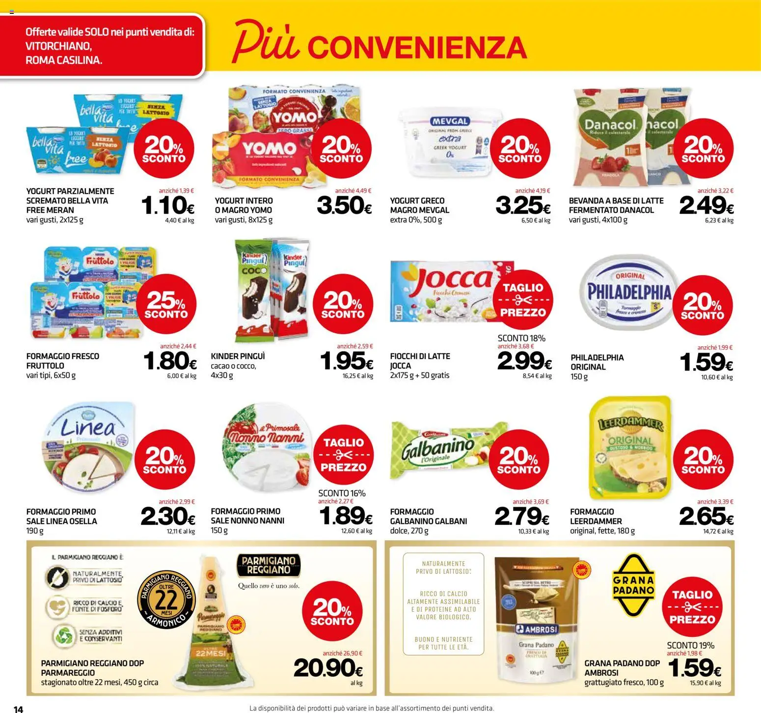 Volantino Superconti del 08.04.2026 | Pagina: 15 | Prodotti: Fiocchi di latte, Grana Padano, Cacao, Parmigiano reggiano