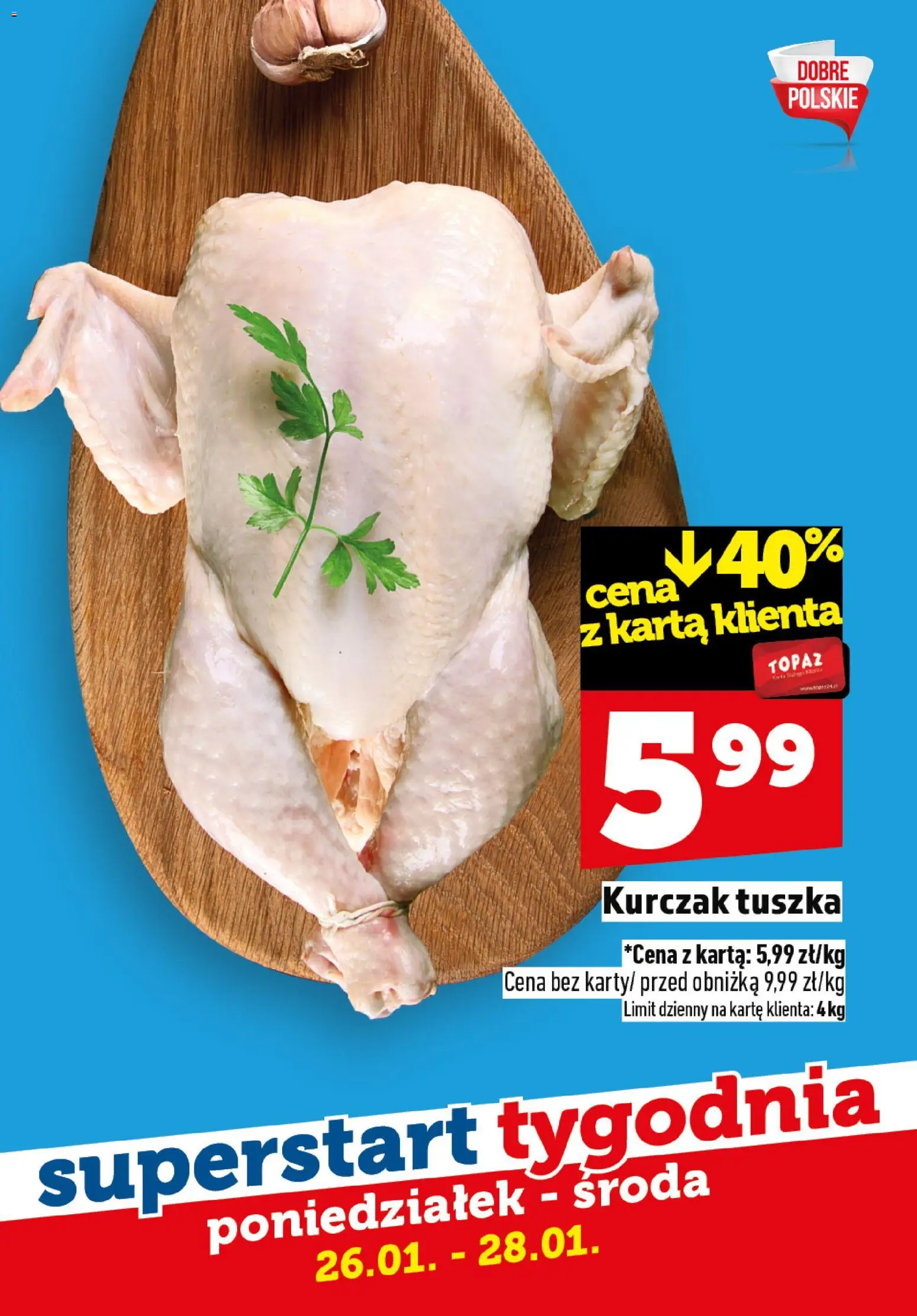 Topaz Gazetka - Superstart tygodnia od 26.01.2026 | Strona: 3 | Produkty: Karta, Kurczak