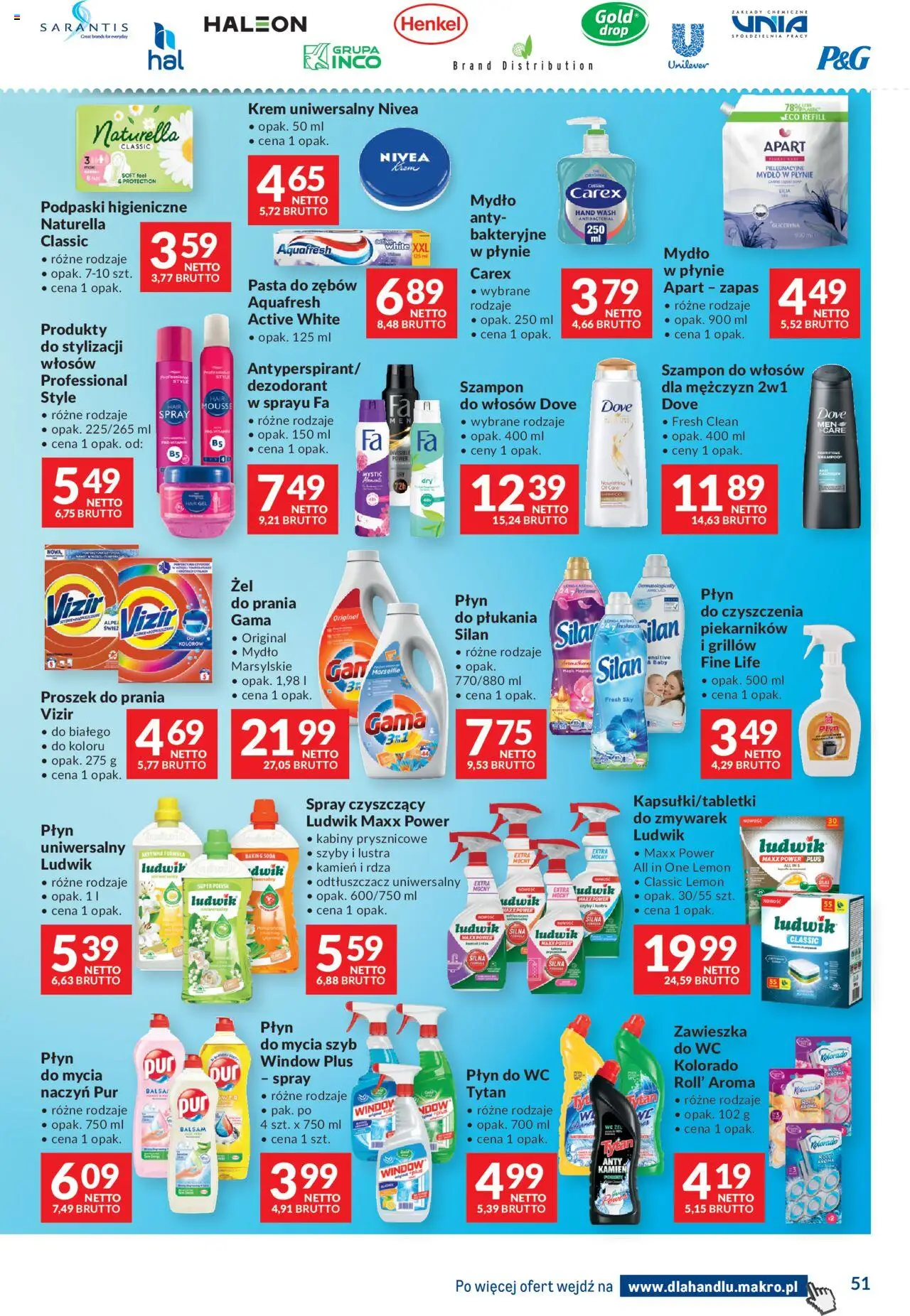Makro Gazetka - Dystrybucja do sklepów od 19.08.2025 | Strona: 51 | Produkty: Płyn do mycia szyb, Mydło w płynie, Podpaski, Mydło