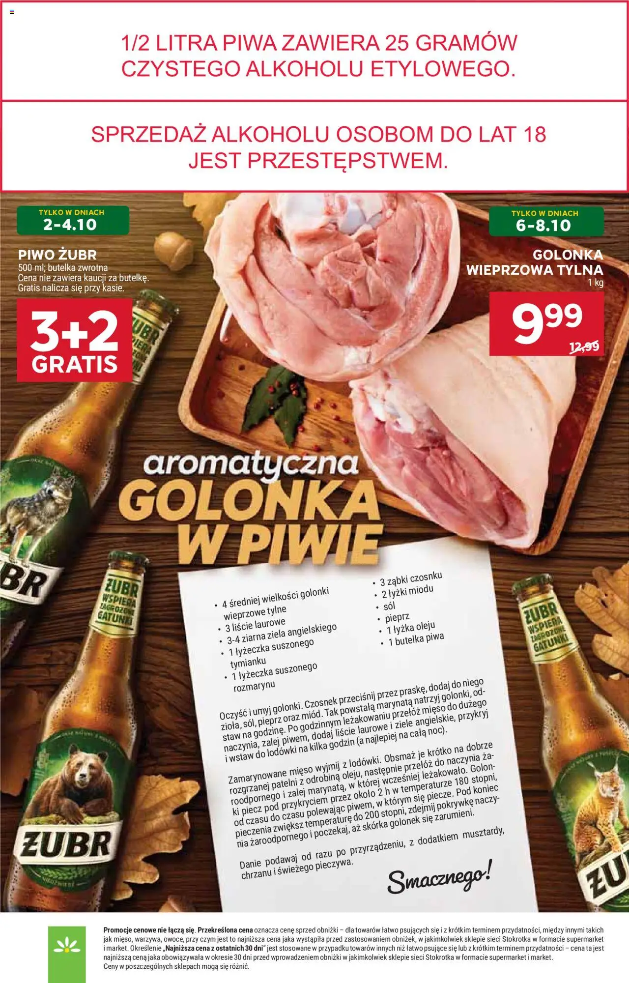 Stokrotka Gazetka od 02.10.2025 | Strona: 24 | Produkty: Golonka wieprzowa, Piwo, Sól, Pieprz