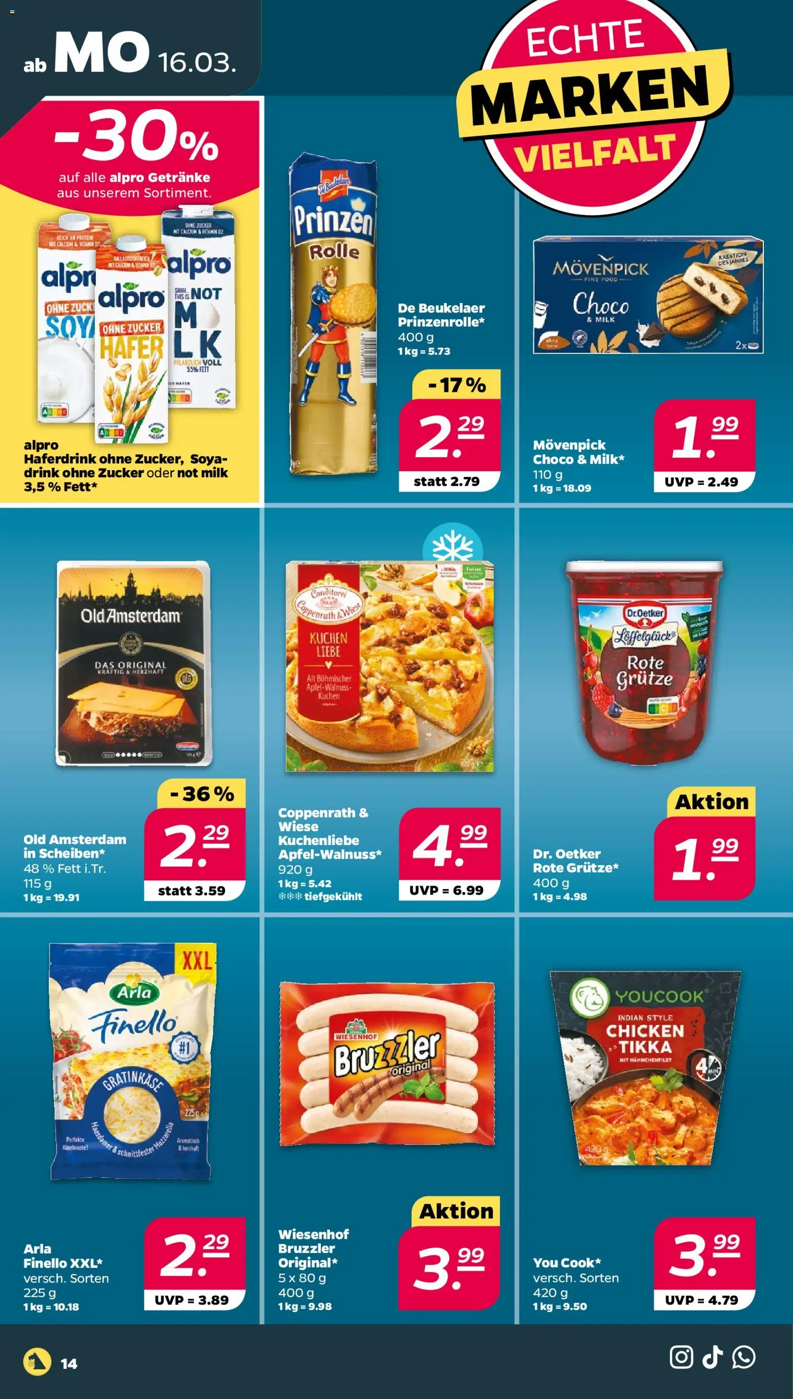 Netto Prospekt 	 – gültig ab 16.03.2026 | Seite: 14 | Produkte: Youcook, Alpro, Rock, Kuchen