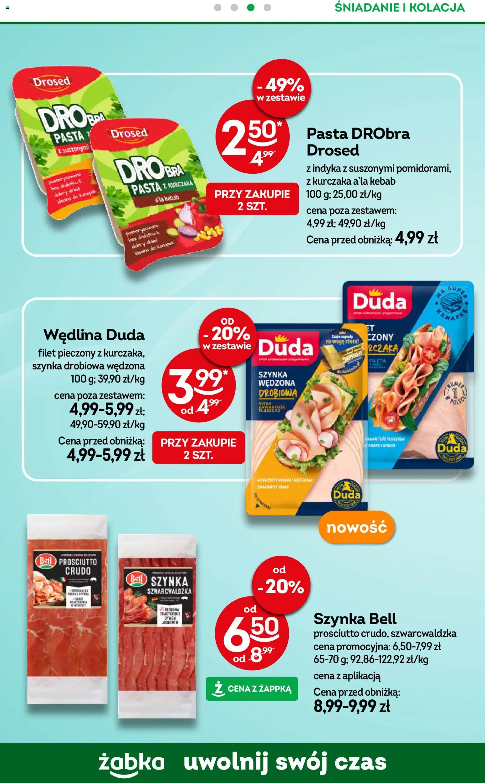 Żabka Gazetka - Codzienne produkty od 25.02.2026 | Strona: 12 | Produkty: Szynka drobiowa, Kebab, Szynka, Prosciutto