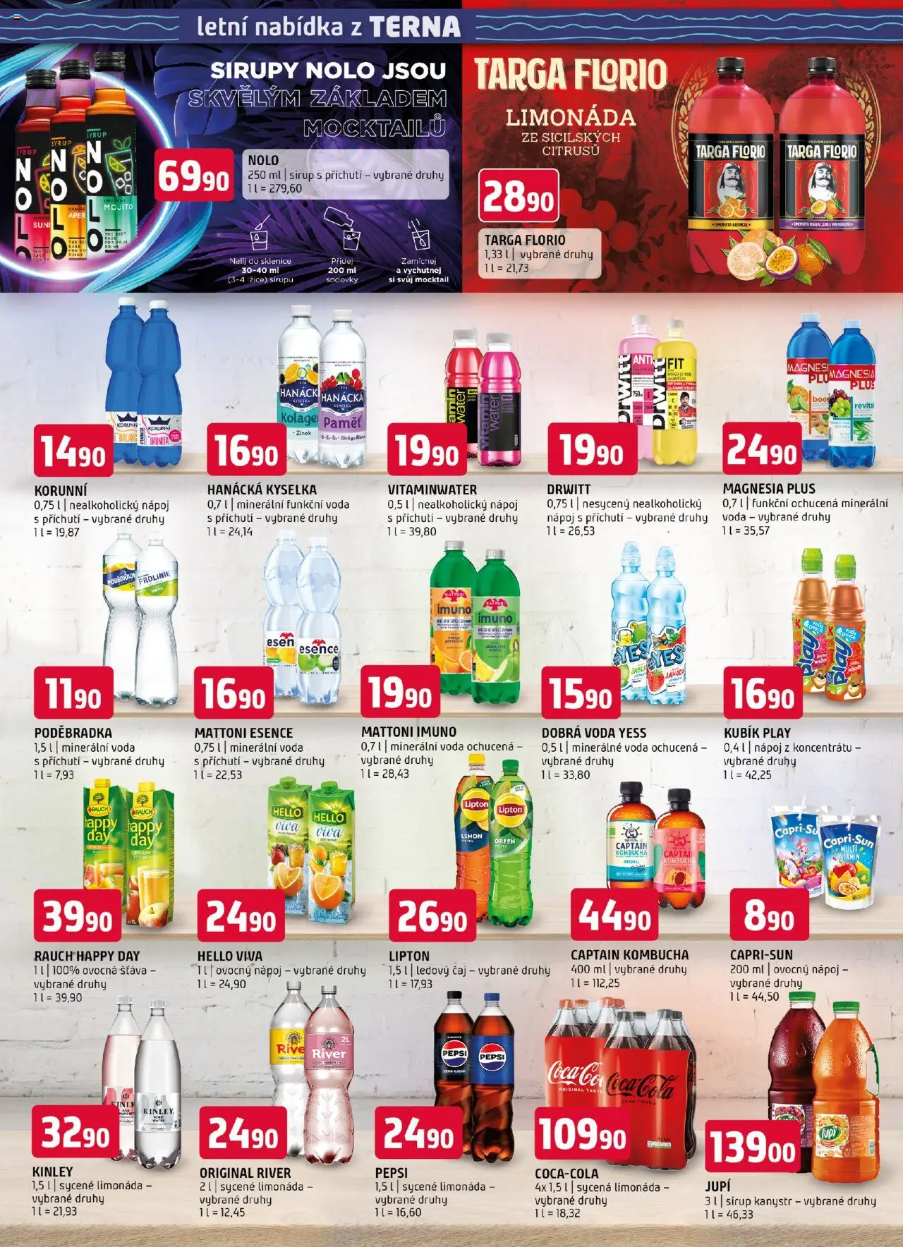 Terno leták - Letní speciál od 01.07.2025 | Strana: 6 | Produkty: Dobrá voda, Poděbradka, Capri Sun, Minerální voda