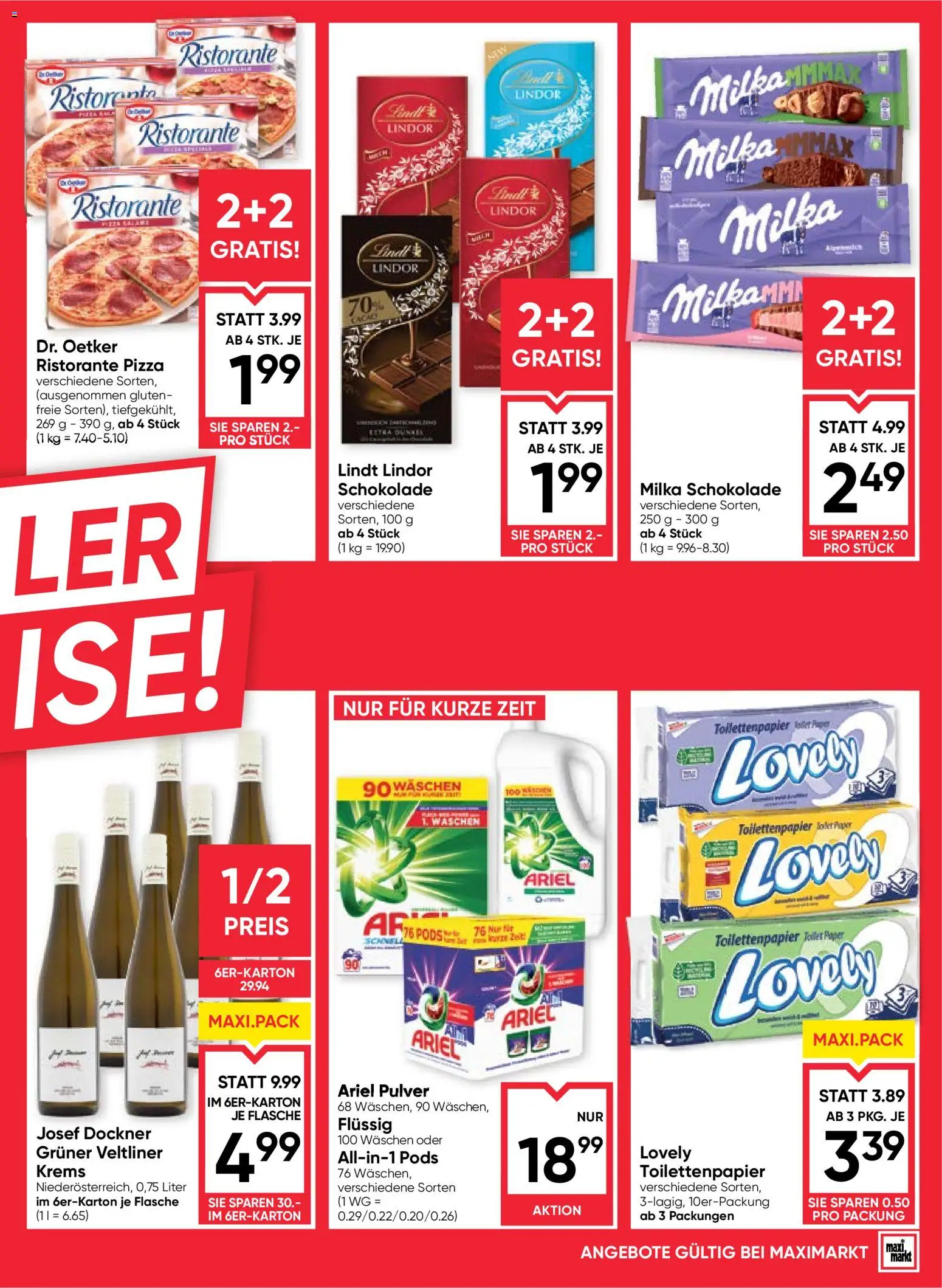 Maximarkt Flugblatt gültig ab 08.01.2026 | Seite: 3 | Produkte: Schokolade, Pizza