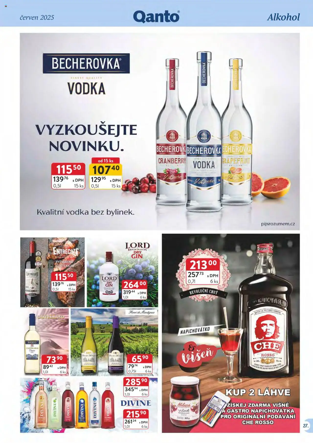 Astur & Qanto leták - Velkoobchod 06/2025 od 01.06.2025 | Strana: 27 | Produkty: Finest, Gin, Becherovka, Dry gin