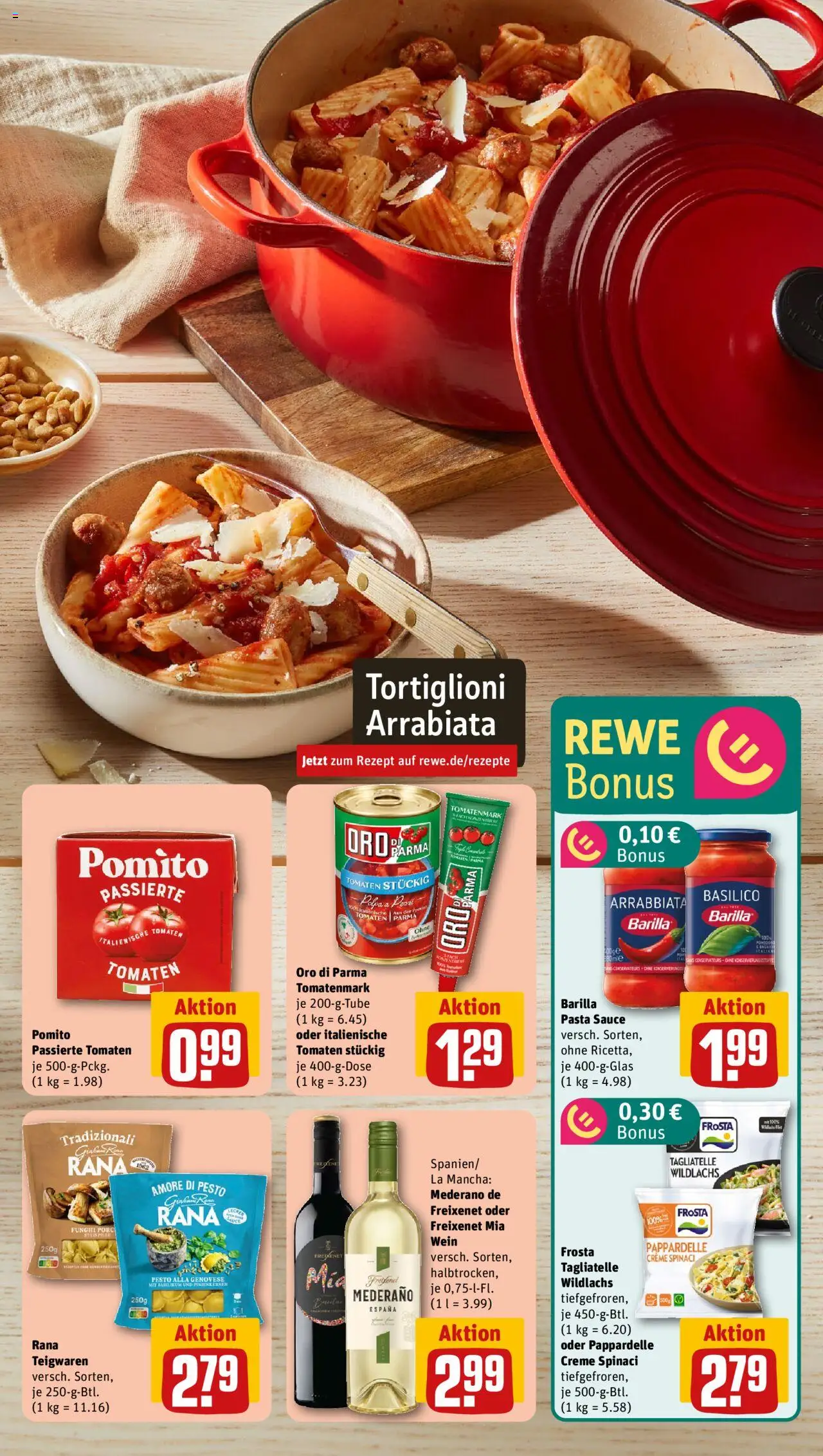 Rewe Prospekt 	 - gültig ab dem 11.08.2025 | Seite: 5 | Produkte: Tomaten, Creme, Oro di parma, Pasta