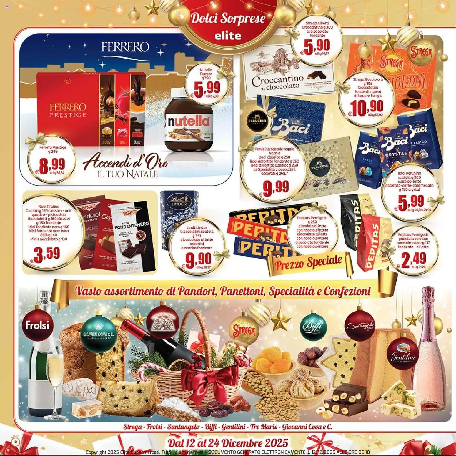 Volantino Elite Supermercati del 12.12.2025 | Pagina: 2 | Prodotti: Cioccolato, Latte, Nocciole, Nutella