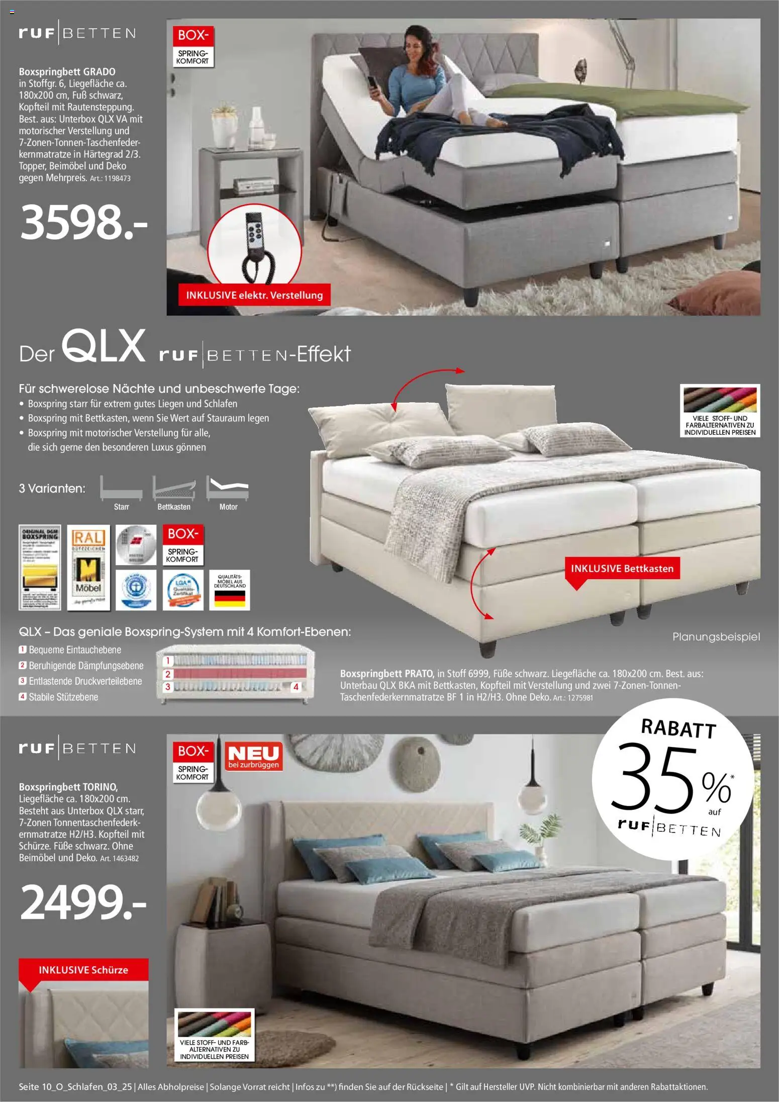 Zurbrüggen Schlafen Spezial – gültig ab 18.12.2025 | Seite: 10 | Produkte: Boxspringbett, Box