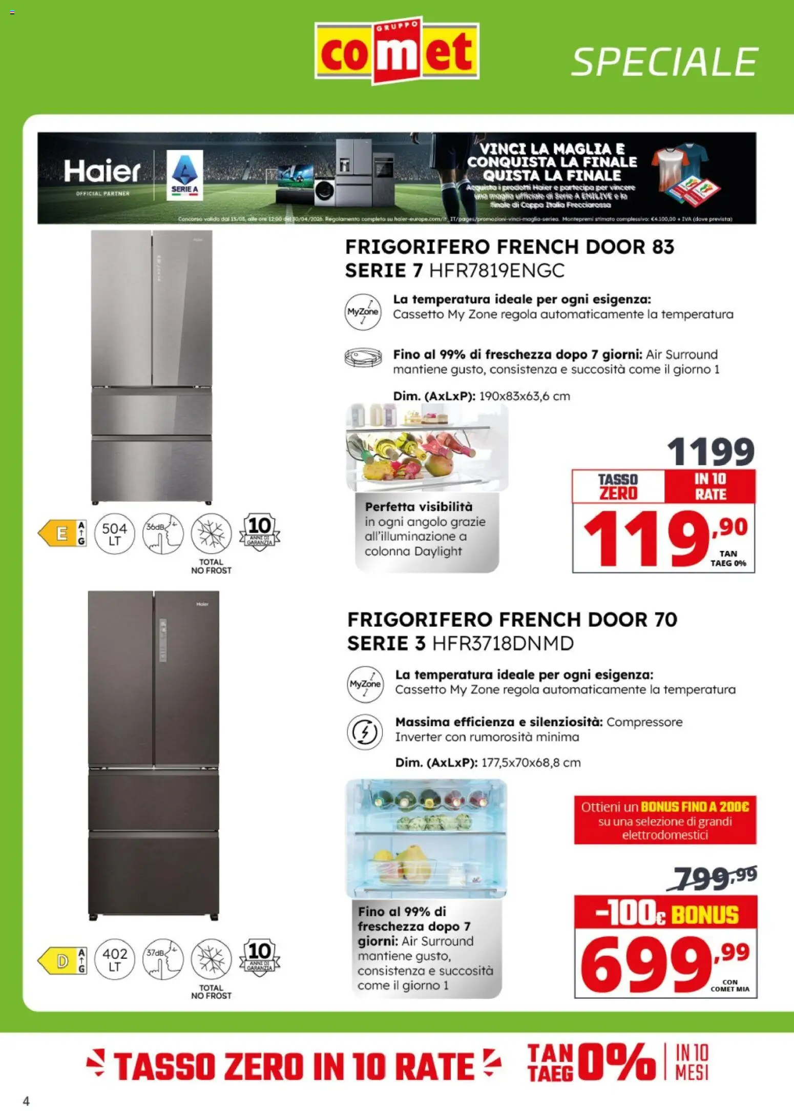 Volantino Comet del 10.04.2026 | Pagina: 4 | Prodotti: Compressore, Frigorifero