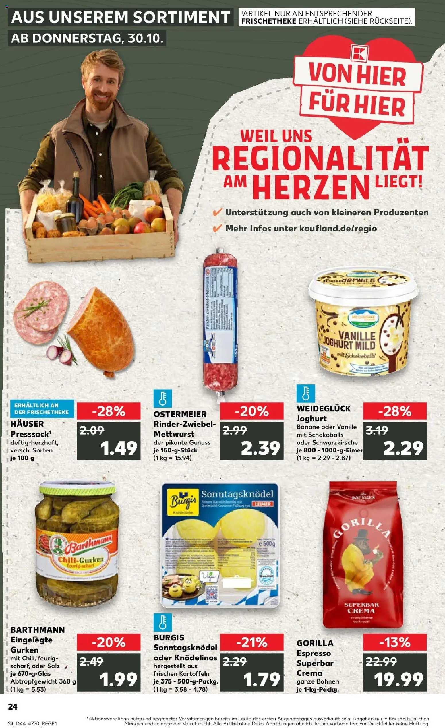 Kaufland prospekt Aschaffenburg	 – gültig ab 30.10.2025 | Seite: 24 | Produkte: Joghurt, Kartoffeln, Salz, Gurken