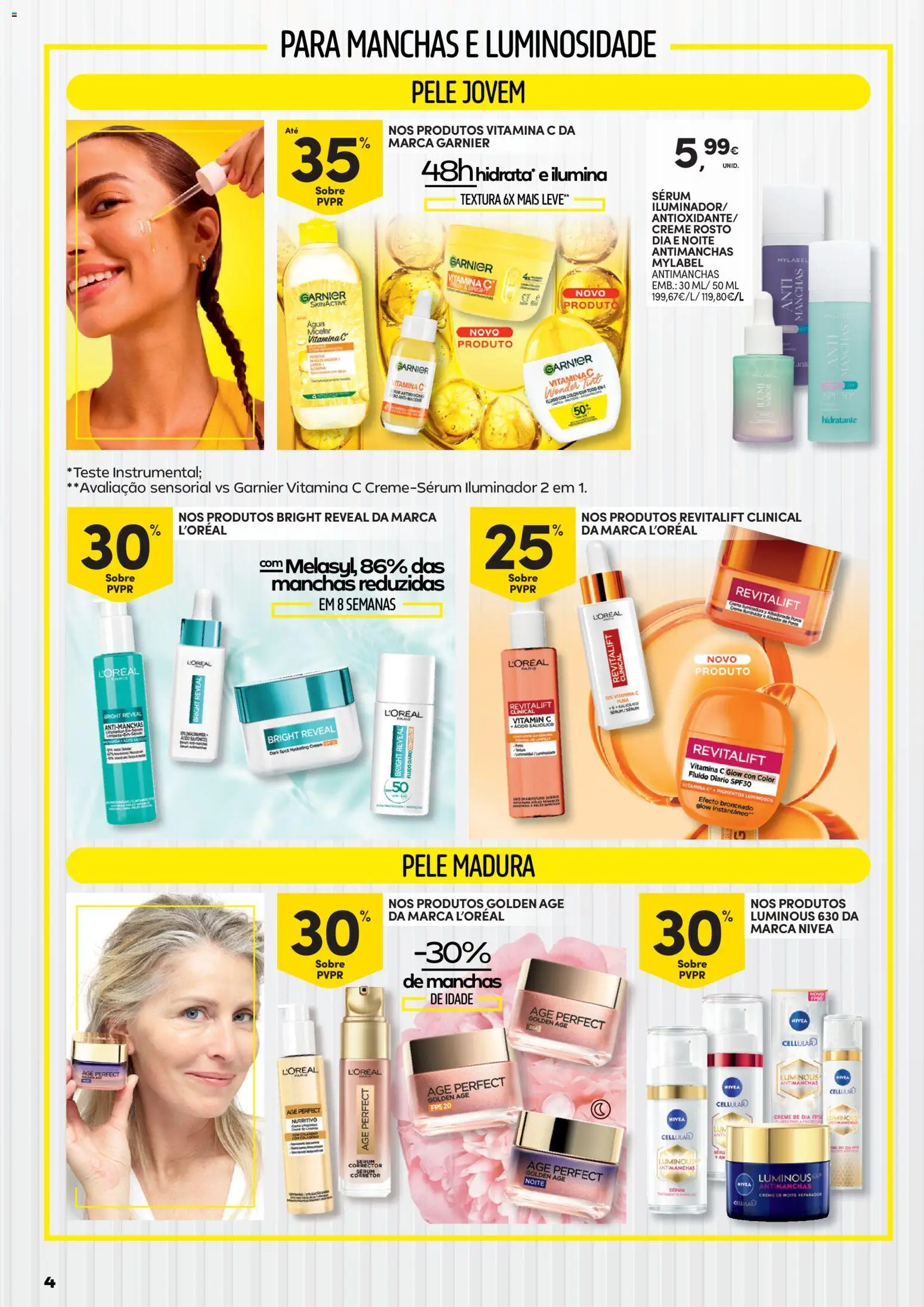 Continente - Beleza Inspira-te para uma pele radiante │ válido de 17.03.2026 | Página: 4 | Produtos: Iluminador, Água micelar, Corretor, Creme