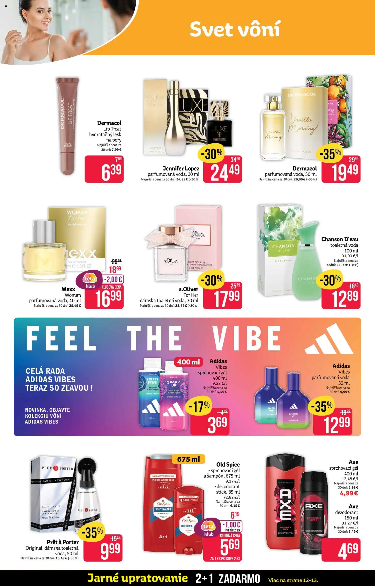 Nové Teta drogerie akcie – leták je platný od 30.03.2026 | Strana: 4 | Produkty: Old Spice, Lesk na pery, Adidas, Voda