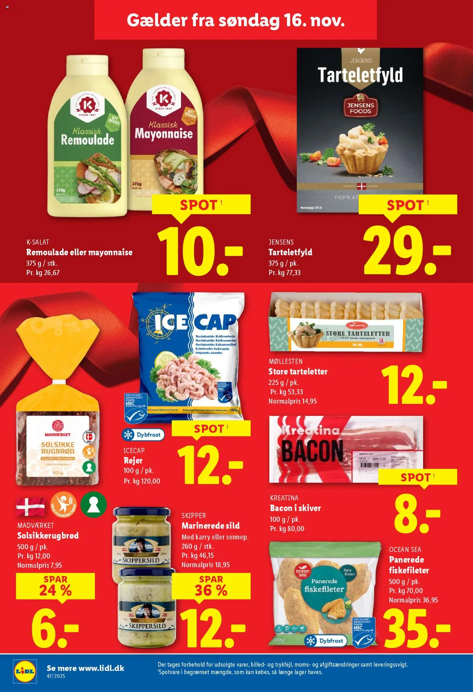 Lidl tilbudsavis – gyldig fra 16.11.2025 | Side: 7 | Produkter: Remoulade, Sild, Bacon, Tarteletter
