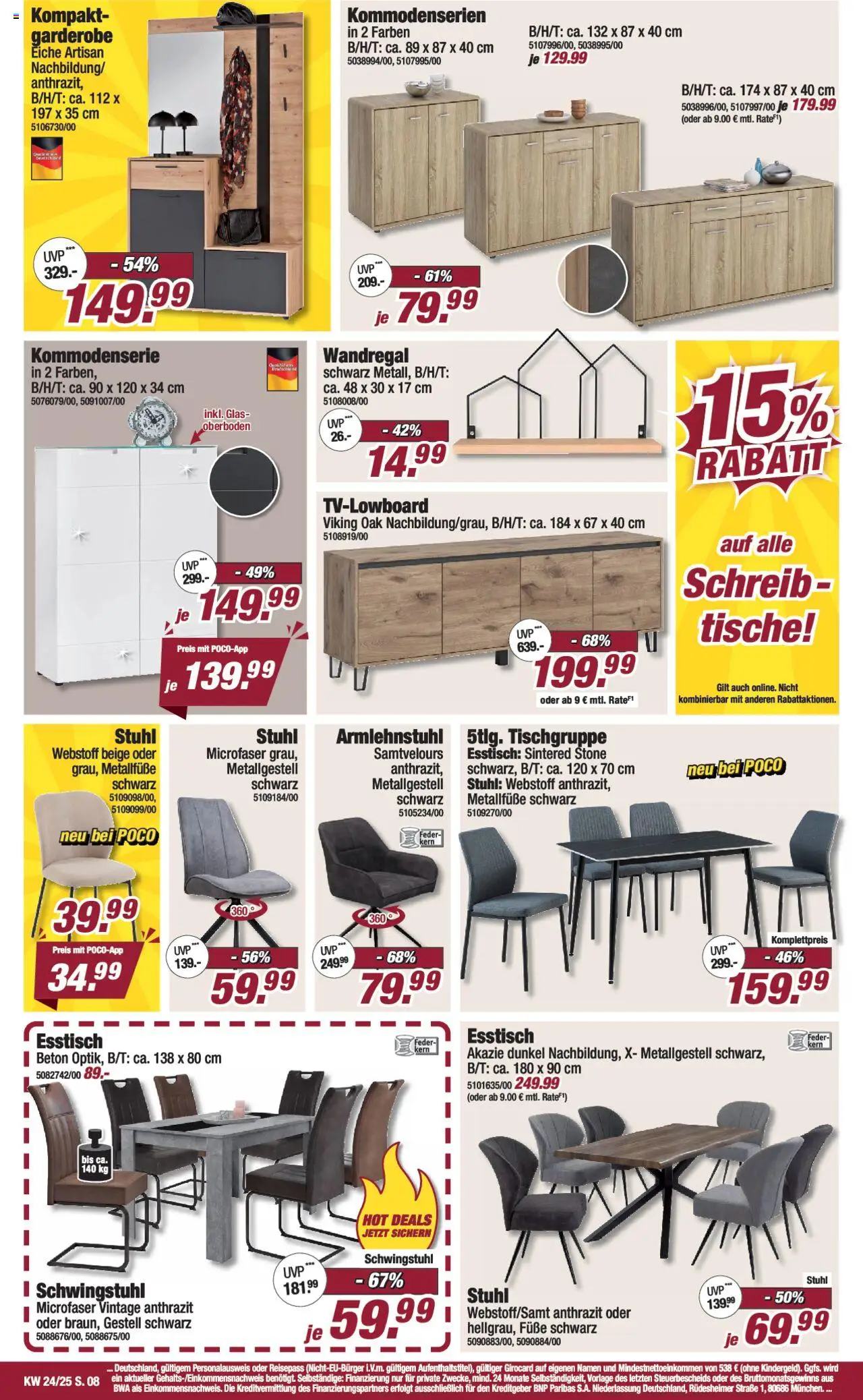 Poco Prospekt 	 - gültig ab dem 07.06.2025 | Seite: 8 | Produkte: Wandregal, Esstisch, Stuhl