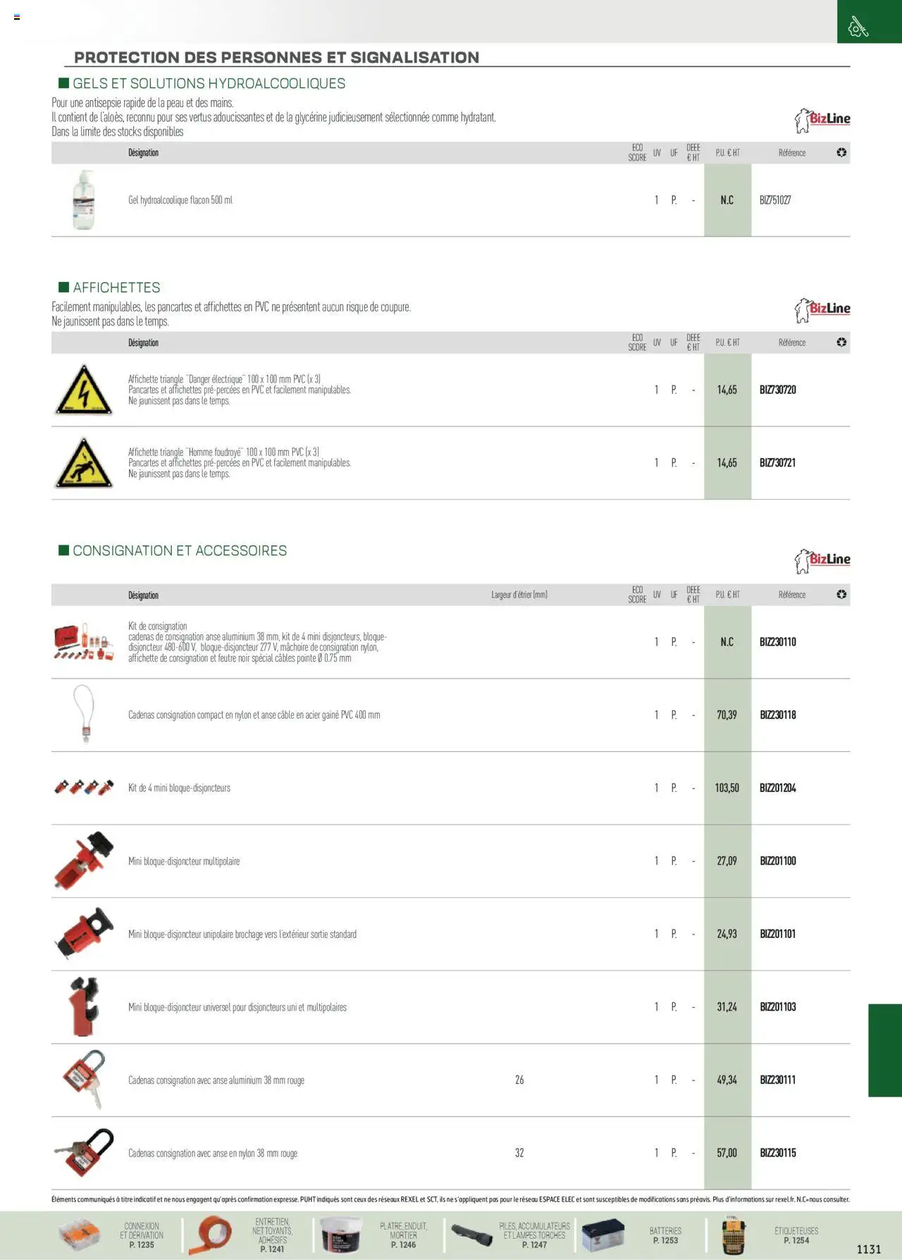  | Page: 5 | Produits: Câble, Gel hydroalcoolique, Mortier, Disjoncteur
